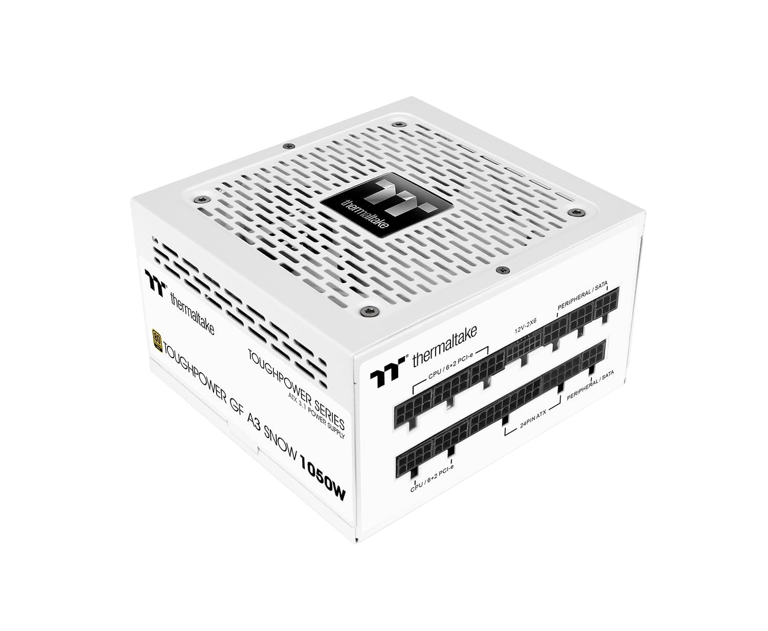 Thermaltake Toughpower GF A3 1050W | Fuente de Alimentación ATX 3.1 80 Plus Gold | PCIe Gen 5.1 12V-2x6 | Totalmente Modular | Ventilador Ultra Silencioso | Blanco Nieve