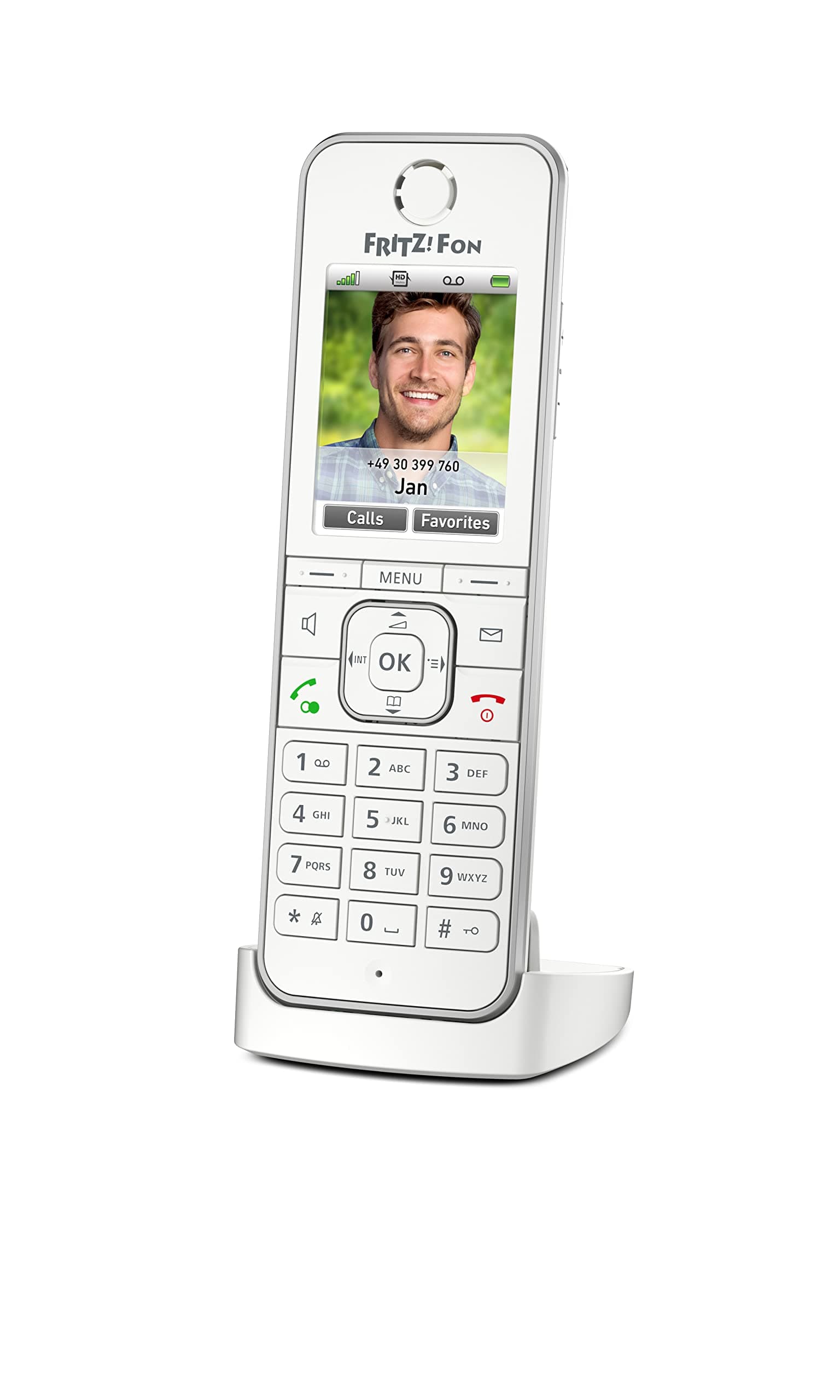 FRITZ!Fon C6 | DECT-Komforttelefon | HD-Telefonie mit Farbdisplay weiß Int.