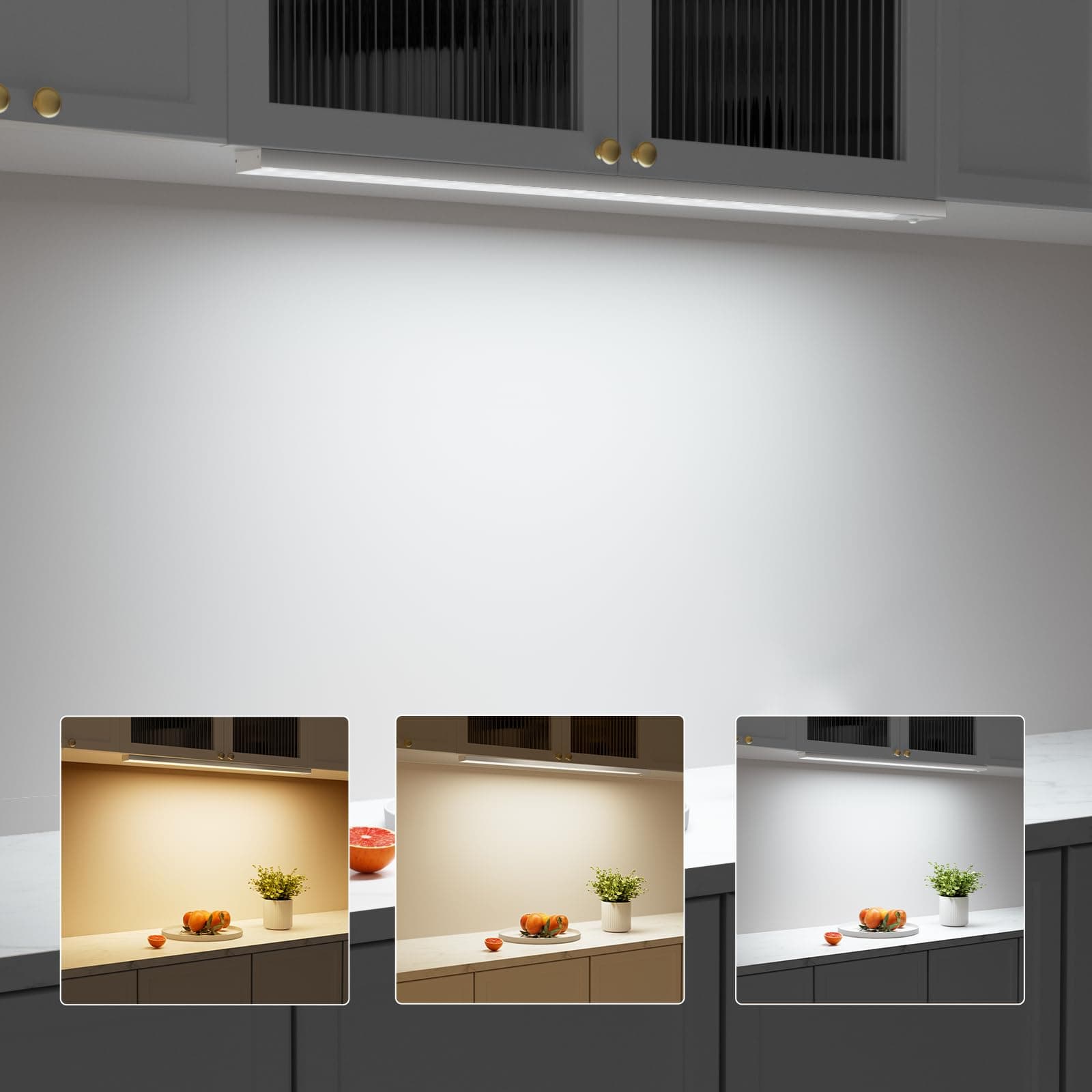 Luce Armadio LED con Sensore di Movimento Luci Notturna LED 4 Modalità Lampada Guardaroba Luce da Esposizione 5000mAh USB Ricaricabile Cucina, Scale, Corridoio, Garage - 60cm*2 Pezzi