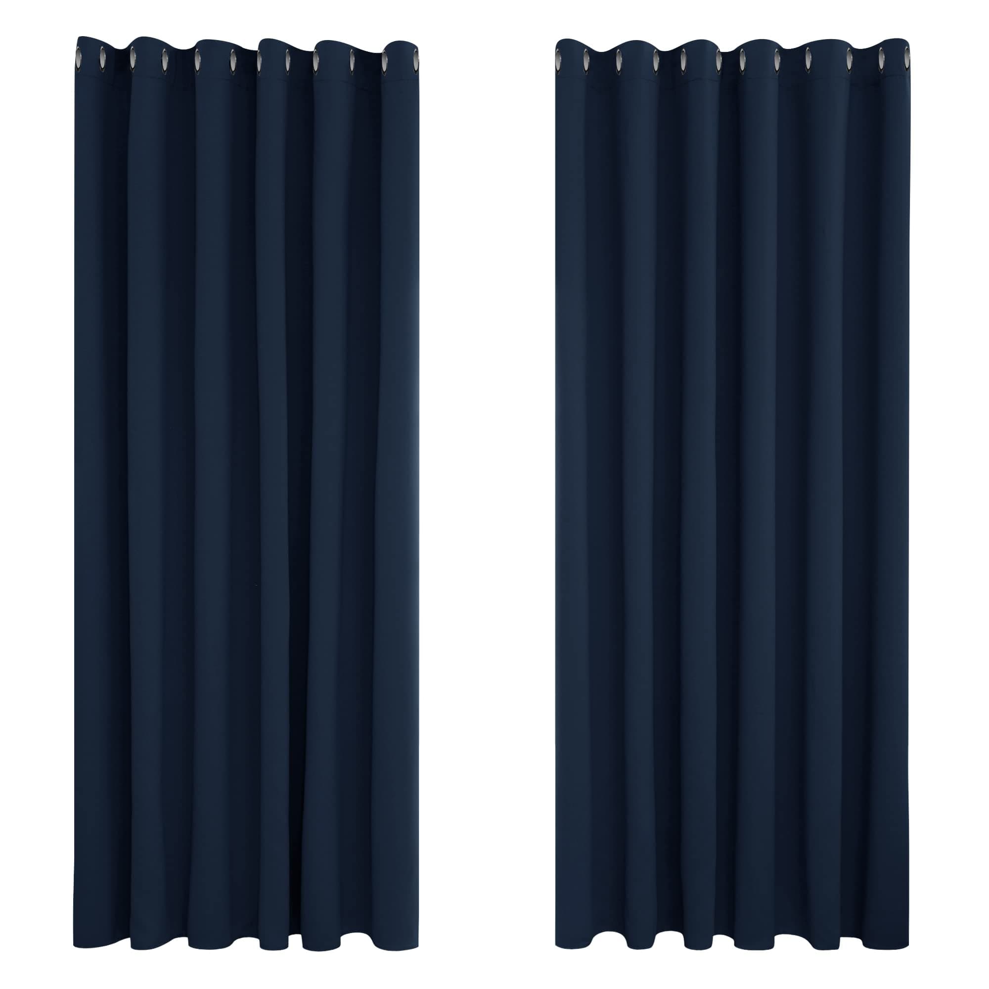 Deconovo Rideau Occultant Thermiques Anti Froid, Double Rideau Isolant Anti-Bruit, Économie d'Énergie, Idéal pour Chambre et Salon, 229X274 CM (Largeur X Hauteur), Bleu Marine, 2 Pièces