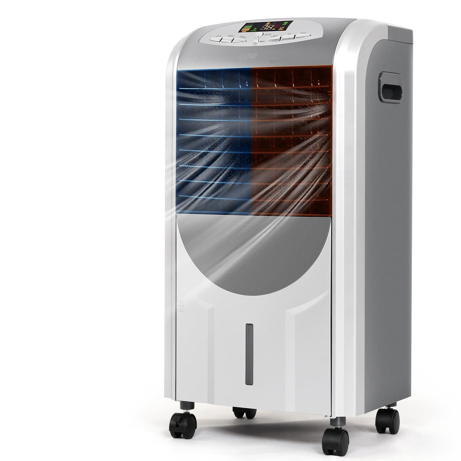 GOPLUS Rafraichisseur d’Air 5 en 1 avec Télécommande, Climatiseur Mobile sans Évacuation, Réservoir d’Eau 7L, Refroidissement,Chauffage,Purification,Ventilateur, Minuterie 8H, Silencieux, Chambre