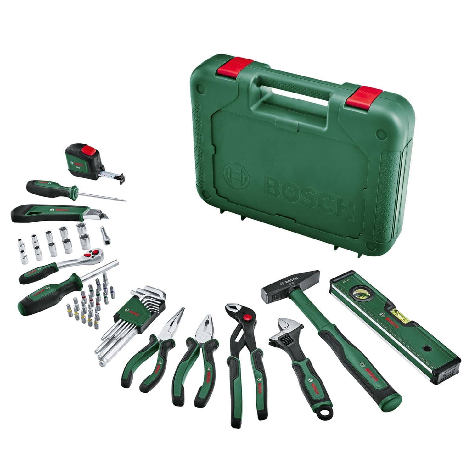 Bosch Home and Garden Set d’outils à main « Advanced » 52 pièces Bosch (set d’outils de grande qualité pour les bricoleurs passionnés et expérimentés;longévité élevée ; matériaux de grande qualité)