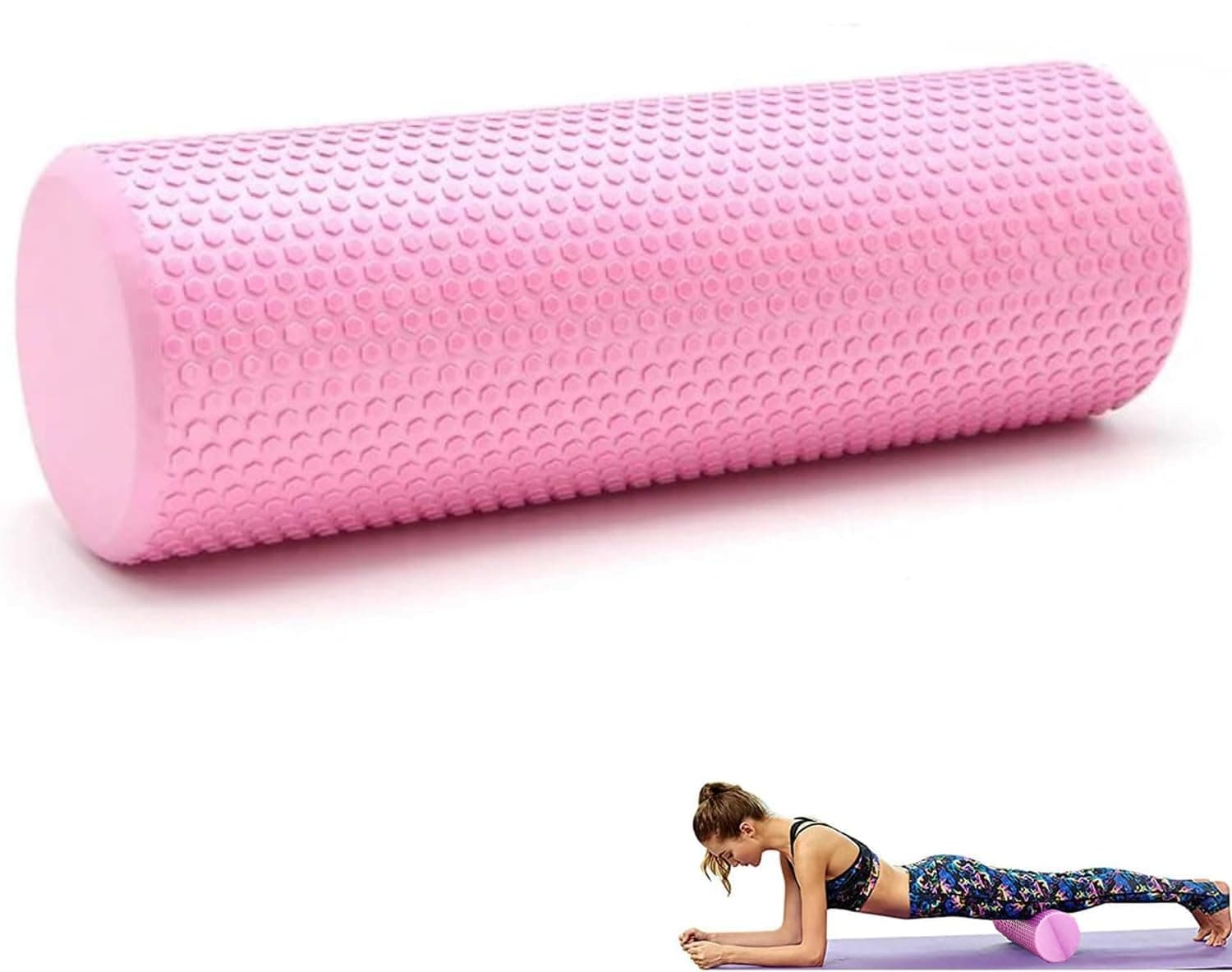 Fitness Foam Roller - Rodillo de Espuma para Terapia y Masaje Muscular - 45x15cm