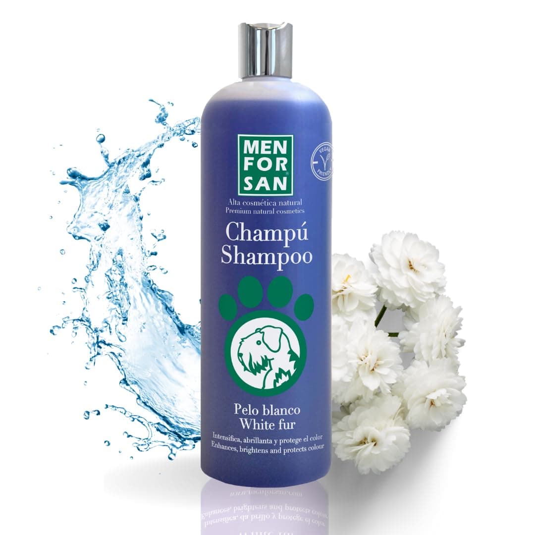 MENFORSAN Champú Perros Pelo Blanco 1L, Intensificador del Color