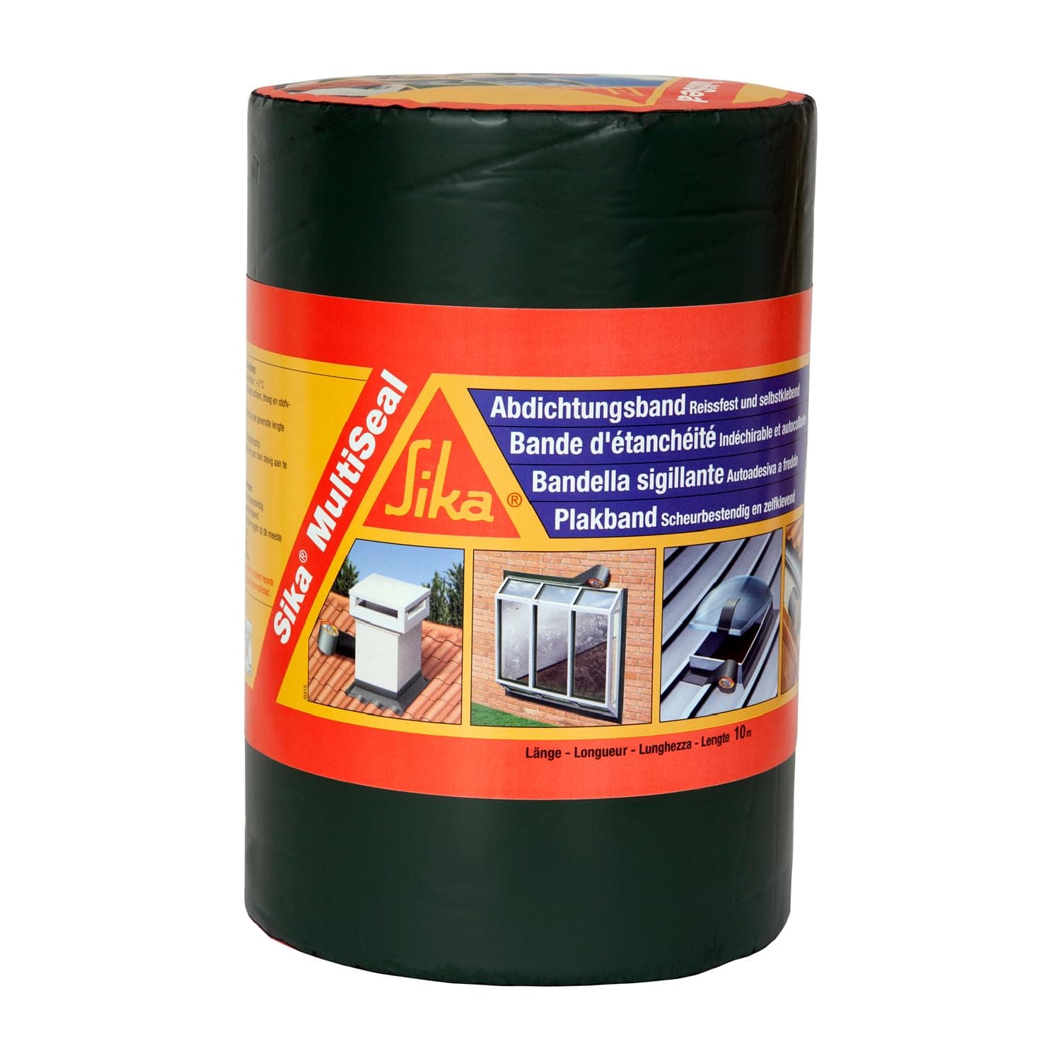 SIKA - Bande d'étanchéité autocollante pour la réparation de toiture/gouttière Multiseal Gris-vert (RAL 7009) - Multisupports - Résistant aux UV/Déchirure - Peut-être peint - 225mm x 10m