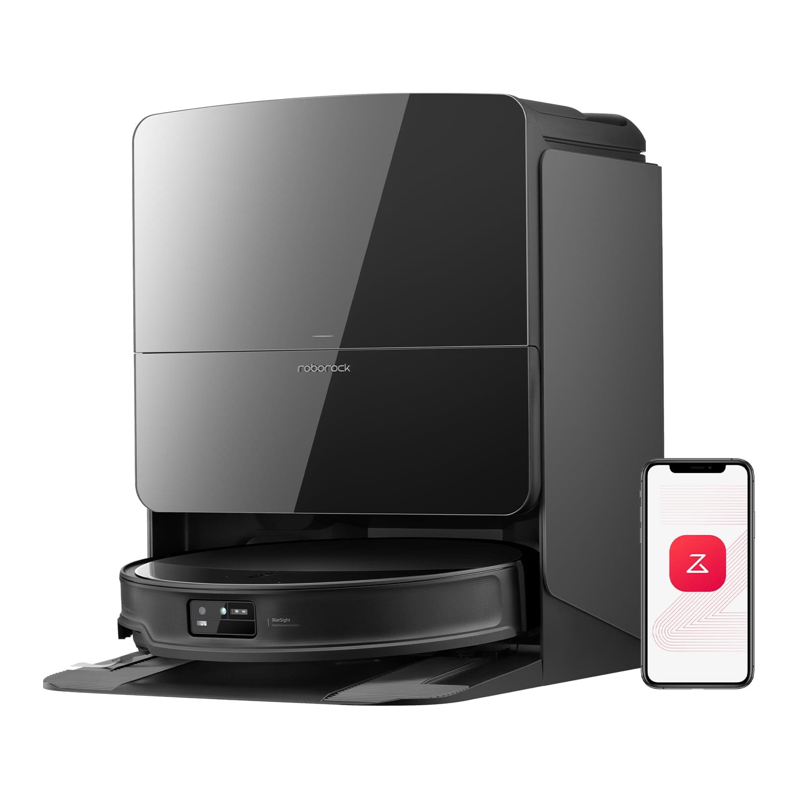roborock Saros 10R Robot Aspirateur, Brosse et Serpillère Relevables et Extensibles, Triple Système Anti-Enchevêtrement, Station Multifonctionnelle 4.0, Évitement Avancé des Obstacles, 7,98cm Mince