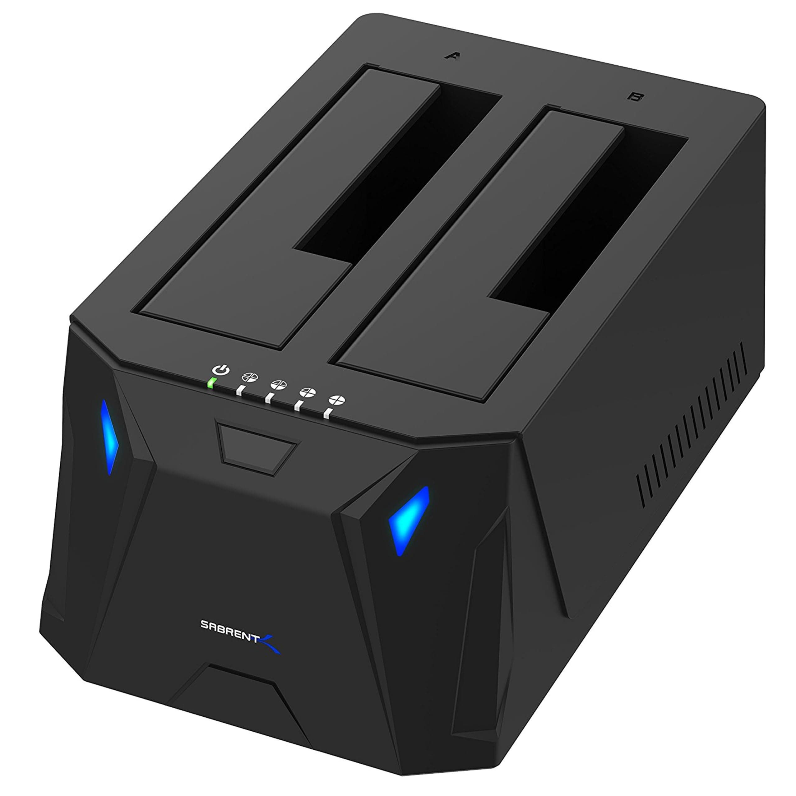 SABRENT Boitier Disque Dur 3.5 Adaptateur SATA to USB 2,5"/3,5", 2 Baies SSD/HDD vers USB 3.0, Boitier Disque Dur 3.5, Clonage Hors Ligne, Supporte UASP, câble Inclus avec Alimentation (EC-HD2B)