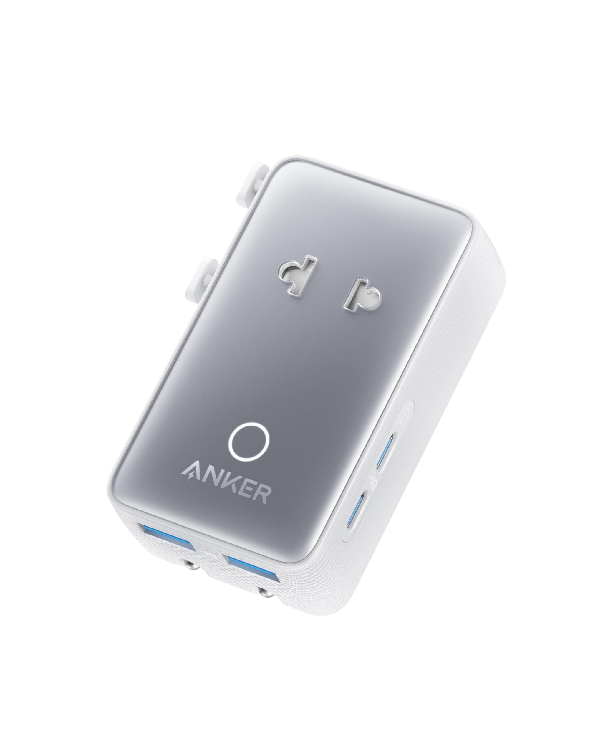 Anker Nano Reiseadapter Weltweit, Universal Reiseadapter mit USBx 4, 2X USB C, 2X USB A und 1x AC, Steckdosenadapter für Deutschland USA England, einsetzbar in über 200 Ländern, ideal für Reisen