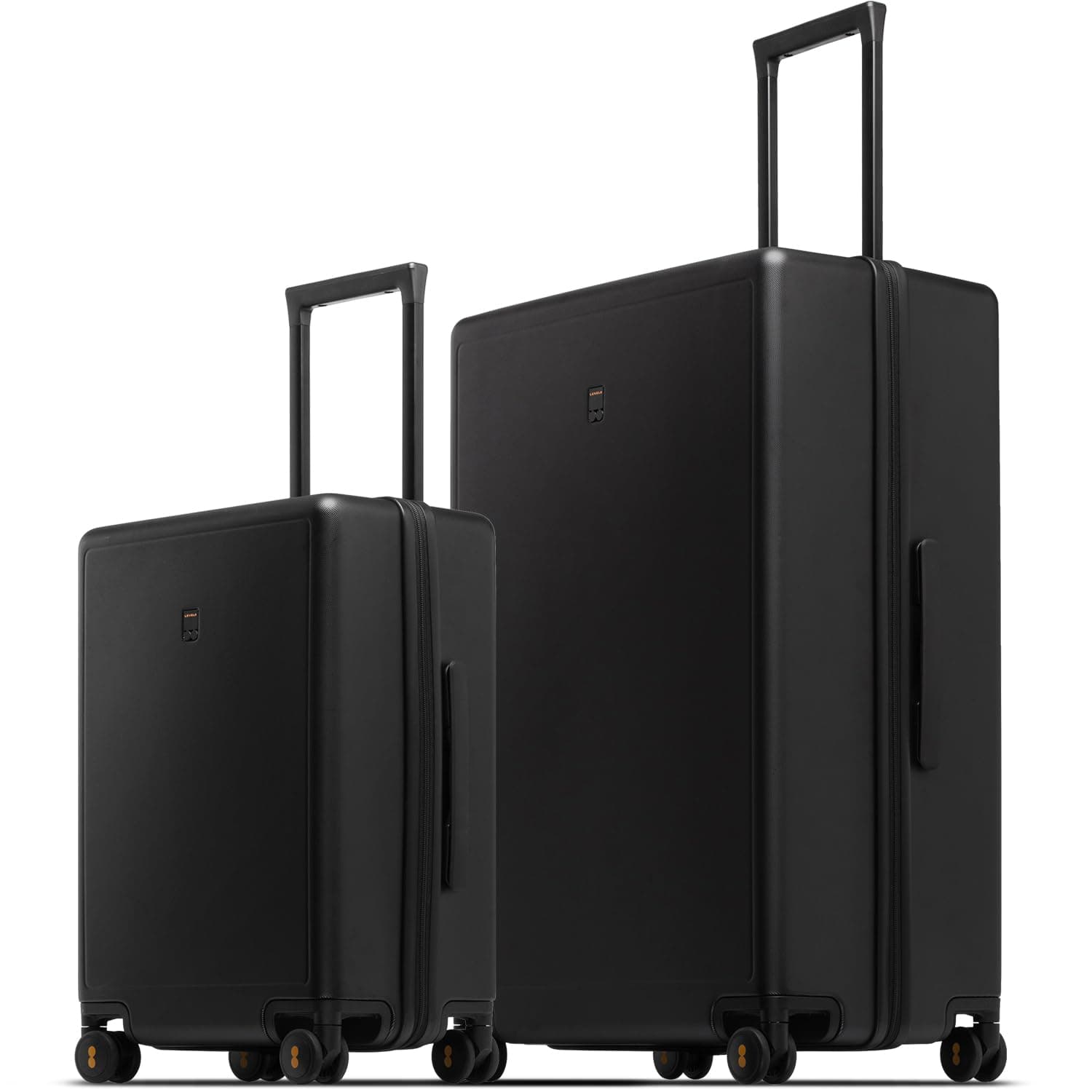 LEVEL8 Valise de Voyage à roulettes Pivotantes, Valise Rigide Légère à 4 Roues, Spinner 100% PC Trolley Bagages, Texturée Micro-Diamant Serrure TSA Intégrée (Deux Pièces, 40L/105L, Noir)