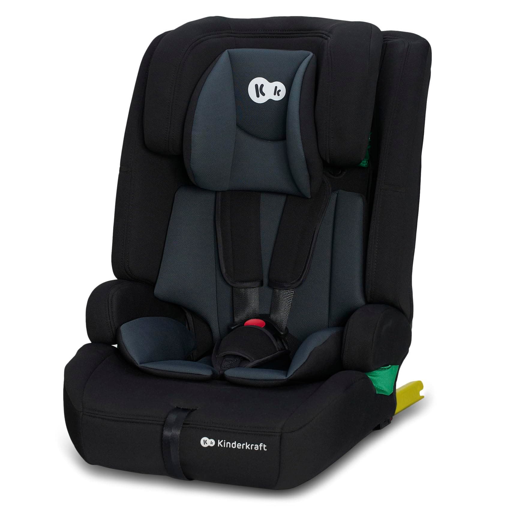 Kinderkraft SAFETY-FIX2 I-SIZE 76-150 cm Siege auto isofix, Isofix 9 à 36kg, de 15 mois à 12 ans, Systèmes de sécurité, L'Appui-tête réglage, Siège profond, Harnais à 5 points, Insert modulaire, Noir