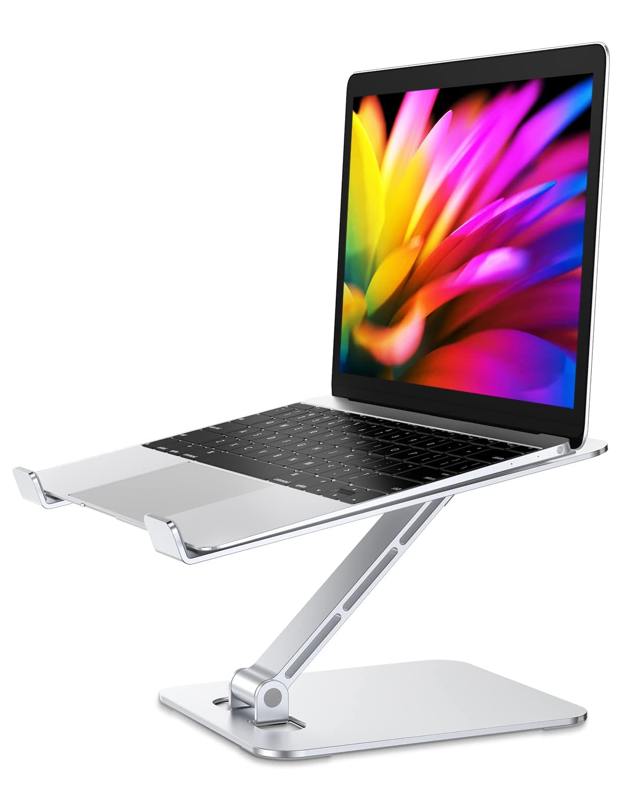Babacom Soporte Portatil Mesa Plegable,Elevador Laptop Stand con Altura Ajustable,Soportes Libros Cocina,Soporte Mesa Ordenador Portátil de Aleación Aluminio Ventilado Compatible con MacBook PC 10-16"