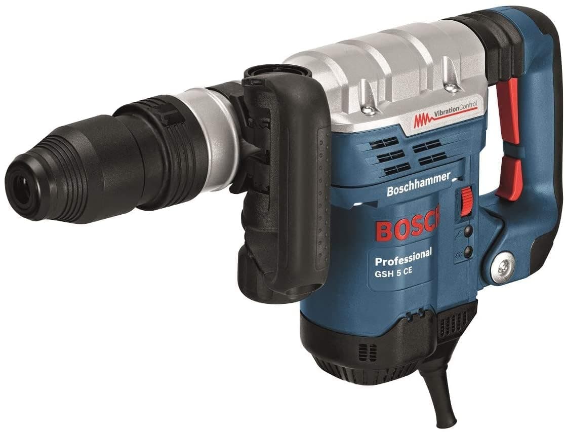 Bosch Professional martillo demoledor GSH 5 (SDS max., energía de impacto de 7,5 J, potencia 1100 W, incl. cincel puntiagudo, maletín)