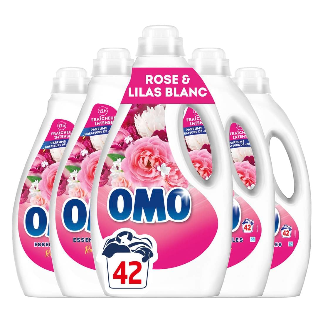 Omo - Lessive Liquide Rosir de Plaisir - 210 Lavages - Rose et Lilas Blanc -propreté éclatante & parfum longue durée aux essences naturelles (lot de 5x42)