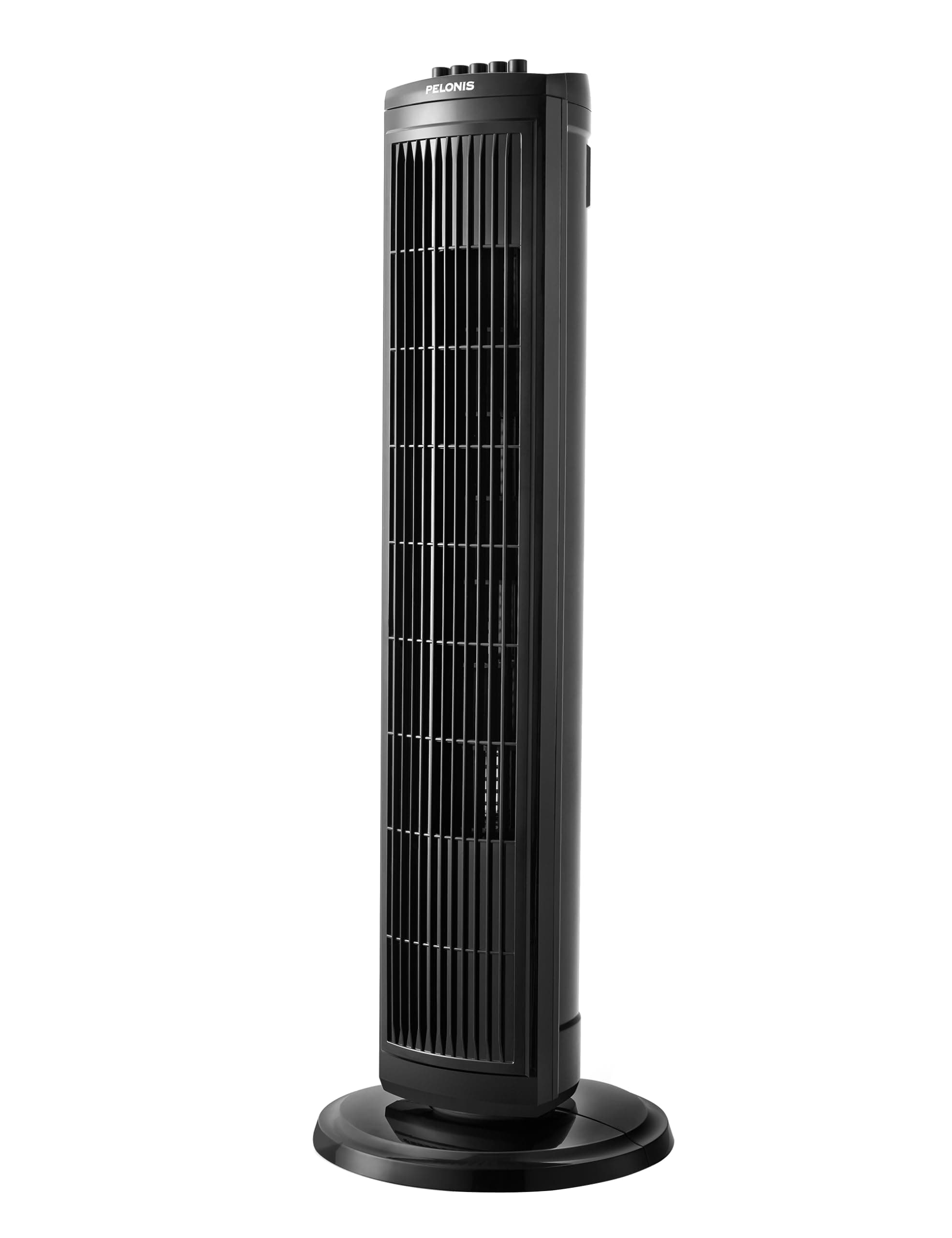 PELONIS 76 cm Ventilateur Tour Oscillant, 3 Vitesses, Minuterie 8H, Silencieux & Gain de Place pour Maison, Bureau (Noir)