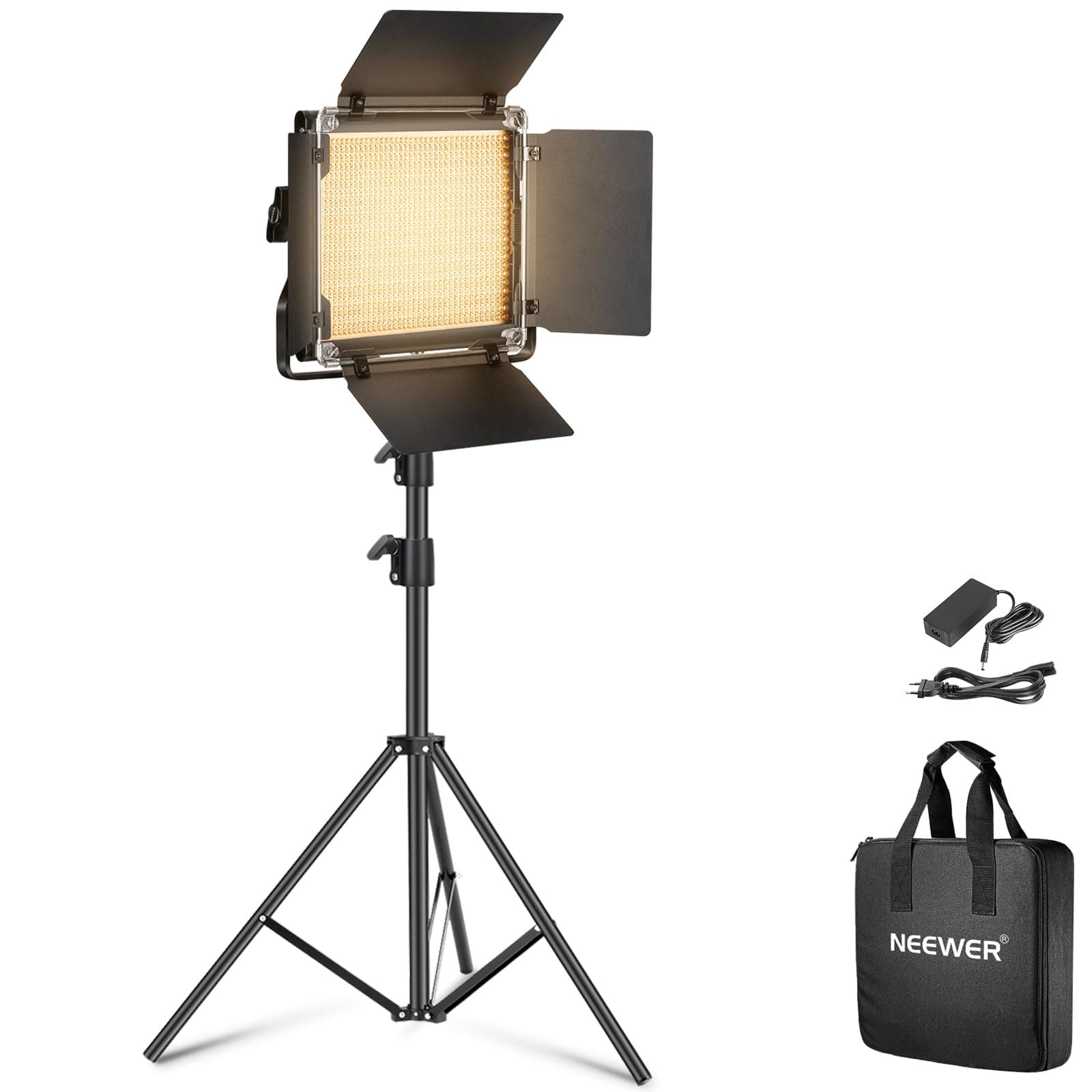 NEEWER Luce Studio LED Bicolore con Stativo Paralumi, Key Light a Pannello Video per Riprese Video, Streaming, Servizi Fotografici, Fotografia, 660 LED 3200K-5600K 3300lx/1m Dimmerabile CRI96+, NL660
