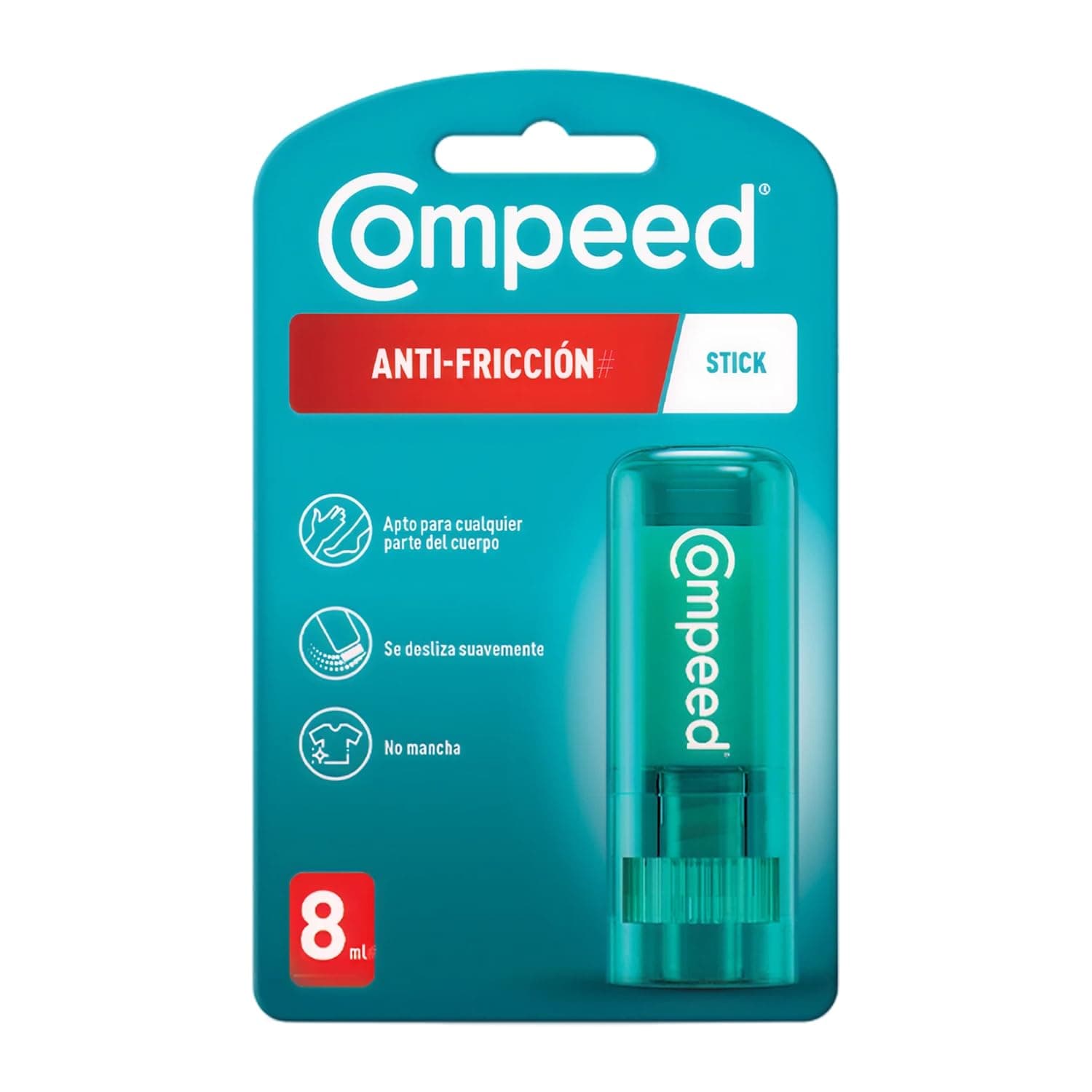 COMPEED Stick Anti-fricción, Tratamiento de Pies Fricción y Ampollas, Barra 8 ml