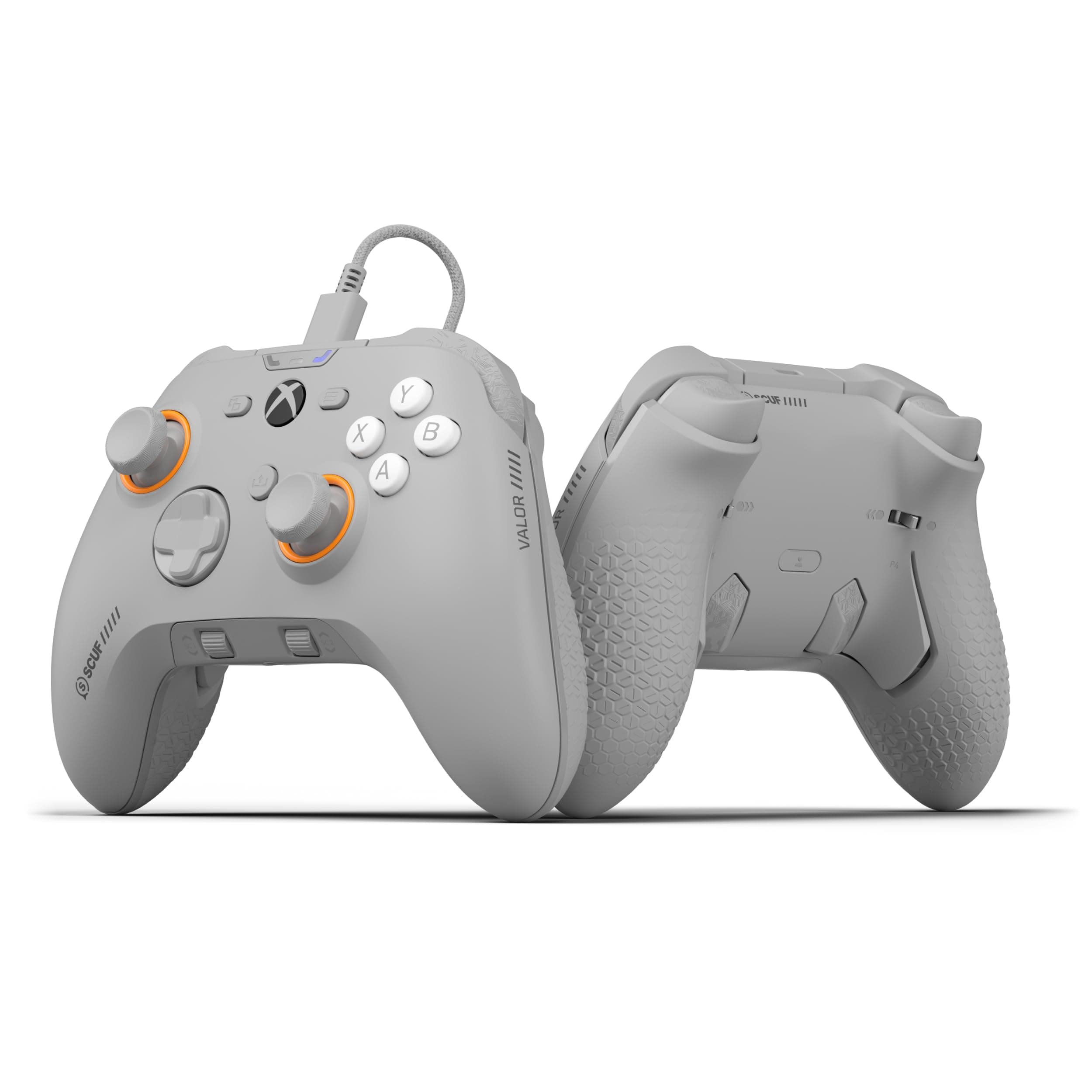 SCUF VALOR PRO Mando Xbox Performance con Cable – Palas Traseras Personalizables, Gatillos Instantáneos, Palancas de Efecto Hall, Controles de Audio, Xbox Series X|S, Xbox One, Windows PC – Gris Claro