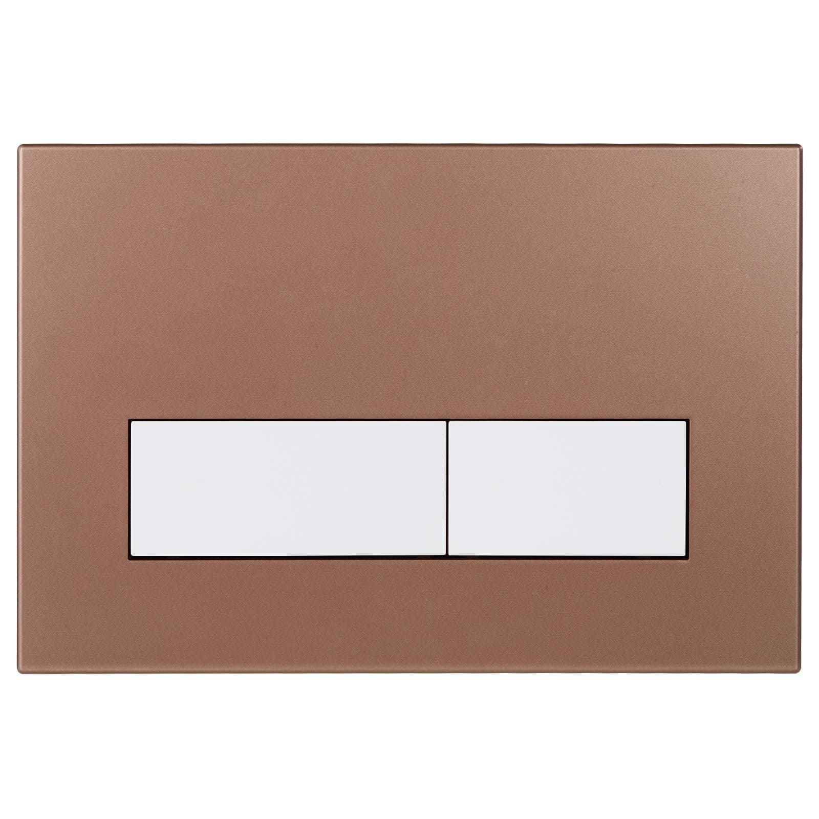 Mendorio Placca di Comando WC, Compatibile con Geberit Sigma, UP300 e UP320, Piastra Doppio Scarico, Dimensioni 246×164 mm (Bronzo Opaco & Bianco Opaco Pulsante)