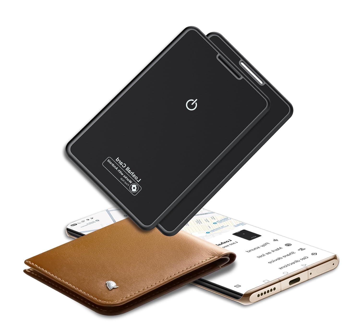 2026 Bluetooth 5.4 (sólo Android) Wallet Smart Tracker Card 2 Pack 2.5mm | 5 Años Batería, IP68 Impermeable, Tracker Localizador Bluetooth con Google Find Hub para Cartera/Maleta/Pasaporte, Negro