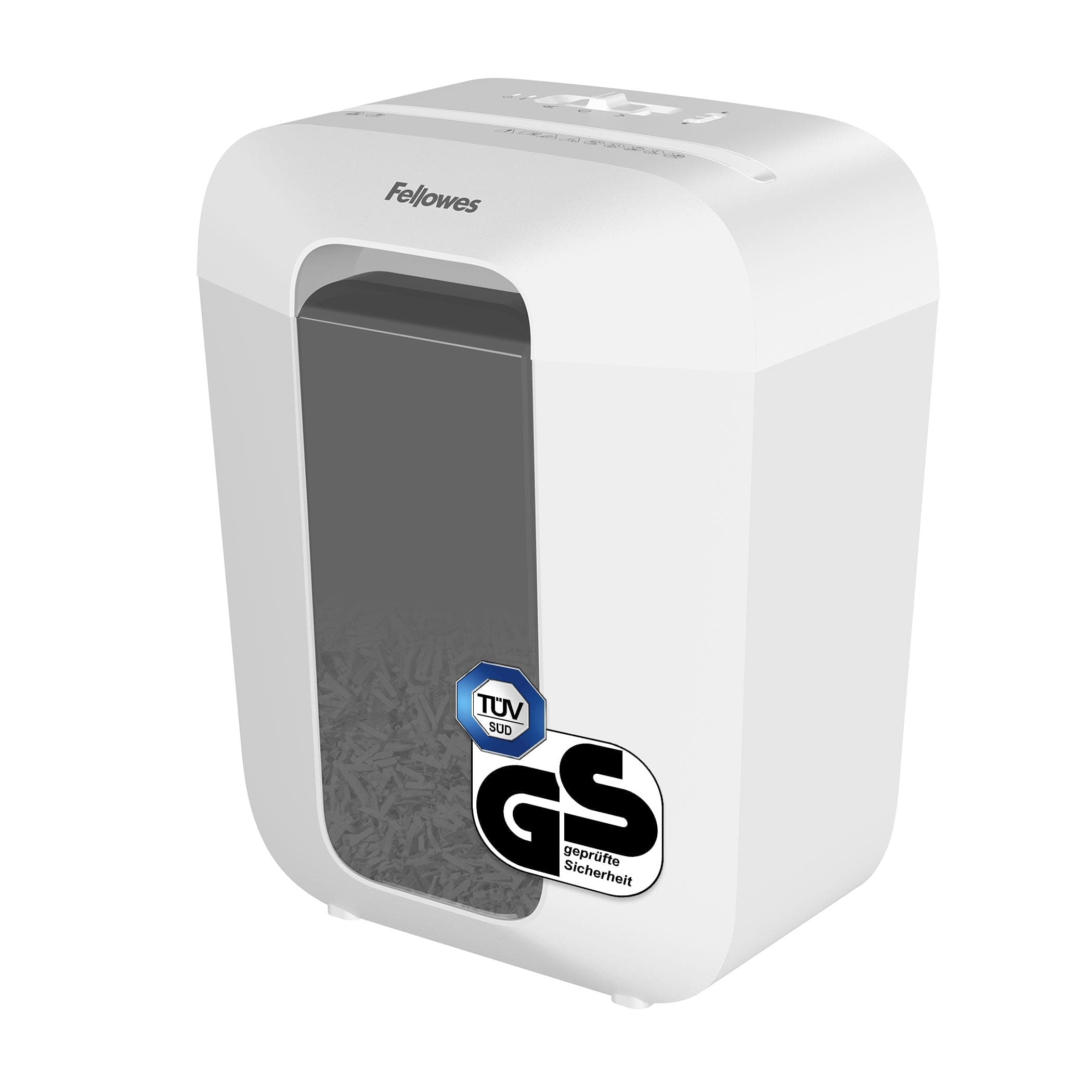 Fellowes FS-9C Aktenvernichter, Kreuzschnitt, 9 Blatt, P4, 17L Behälter, Sicherheitsschloss, zerkleinert 31 Blatt/Min, Hochsicherheit, Für Zuhause & Büro, Weiß