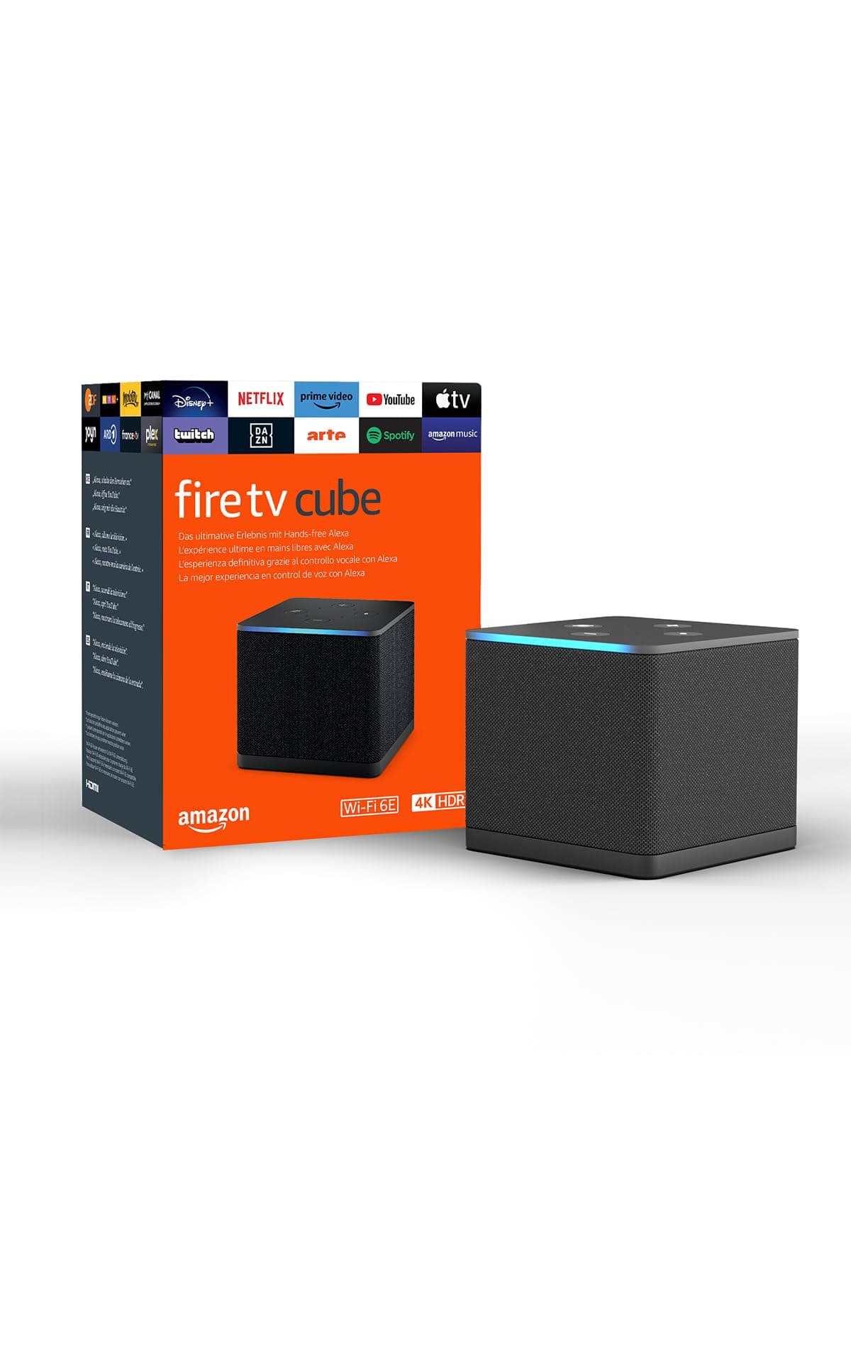 Amazon Fire TV Cube (Neueste Generation) | Streaming-Mediaplayer mit Sprachsteuerung mit Alexa, Wi-Fi 6E, 4K Ultra HD
