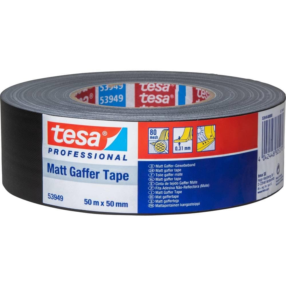 tesa® Reg Gaffer-Klebeband 50 m x 50 mm, schwarz (matt)