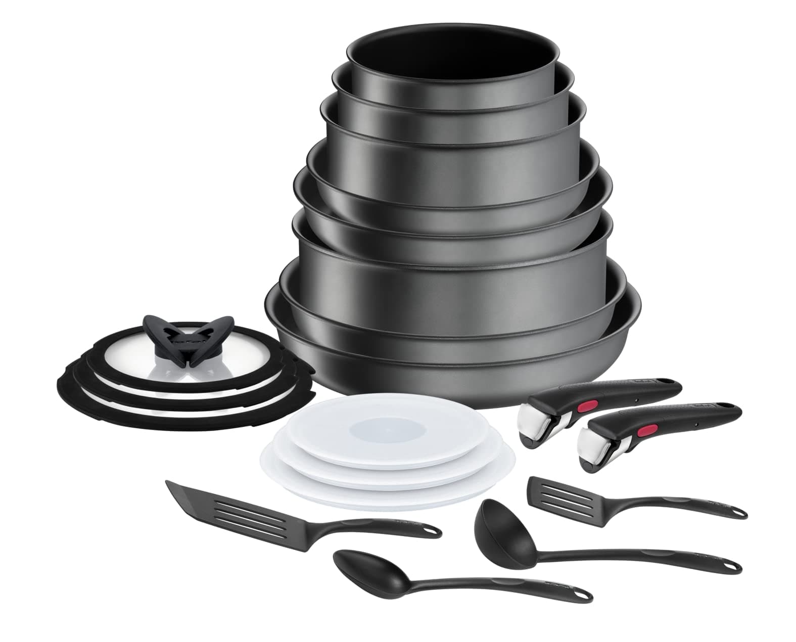 Tefal Ingenio Batterie de cuisine 20 p, Poêles, Casseroles, Induction, Revêtement antiadhésif résistant, Empilable, Compatible lave-vaisselle, Fabriqué en France, Daily Chef On L7619402