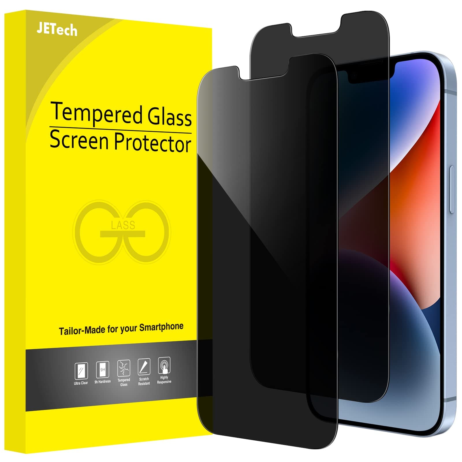 JETech Privacy Pellicola Protettiva per iPhone 17e (2026) / iPhone 16e / iPhone 14, Antispy in Vetro Temperato Film, Display da 6,1 Pollici, Pacco da 2