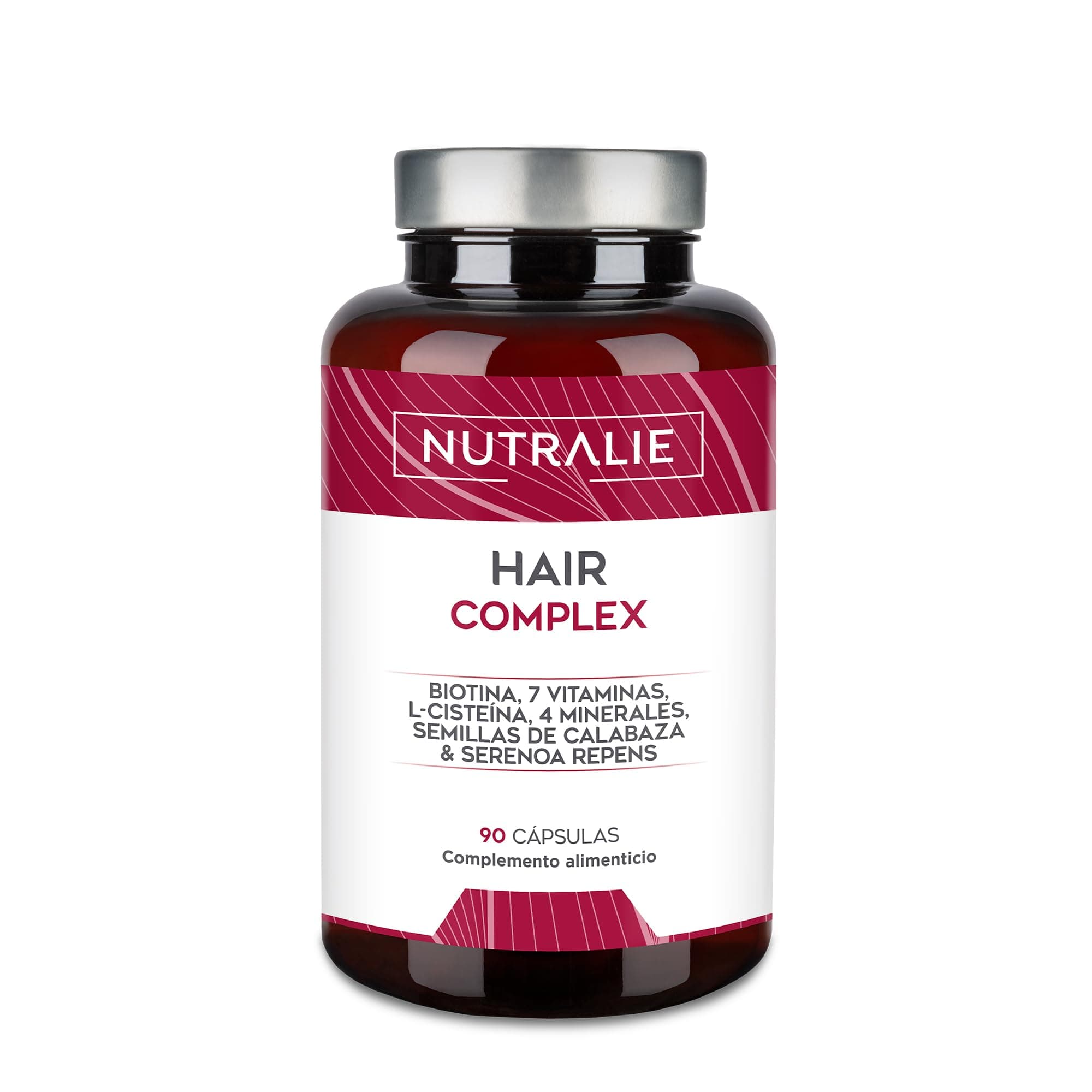 VITAMINAS PARA EL CABELLO Biotina + Zinc + Selenio - [PREMIO 2022] Pelo Mujer Hombre - Hair Complex con L-Cisteina - 90 Cápsulas Vegetarianas Nutralie