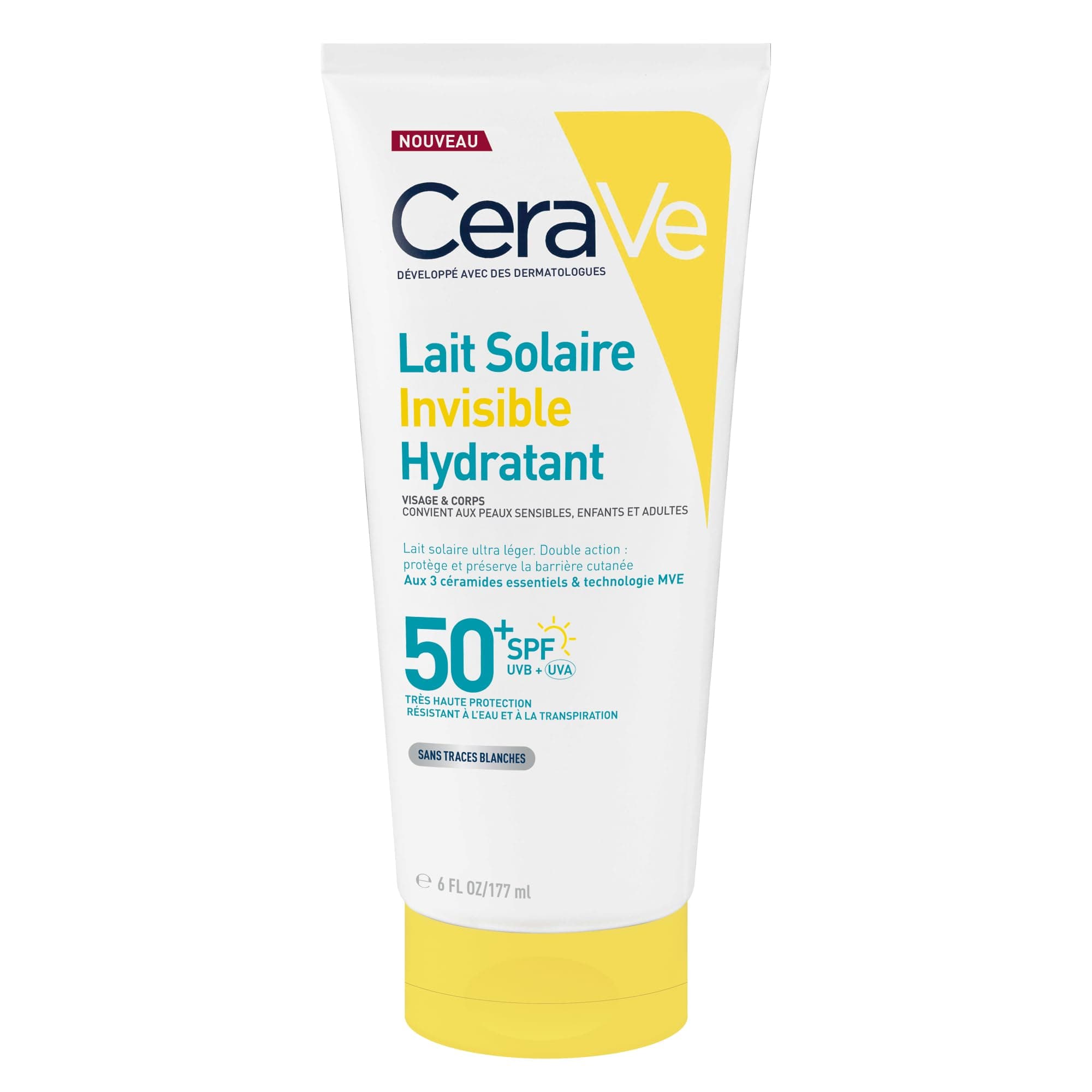 CeraVe, Lait Solaire Invisible Hydratant 24h SPF50+