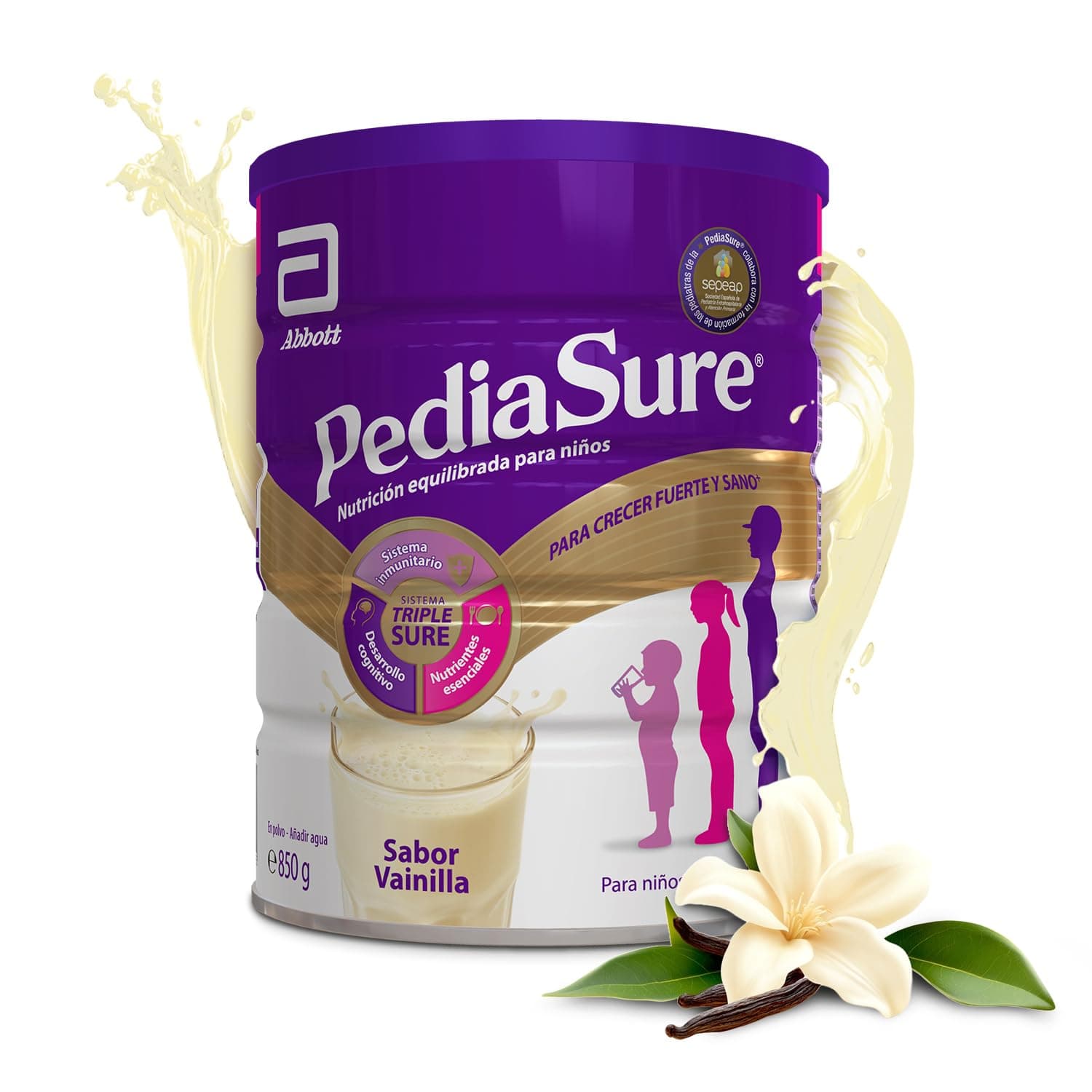 PediaSure – Sabor Vainilla – Complemento Alimenticio para Niños con Proteínas, Vitaminas y Minerales – 850 gr