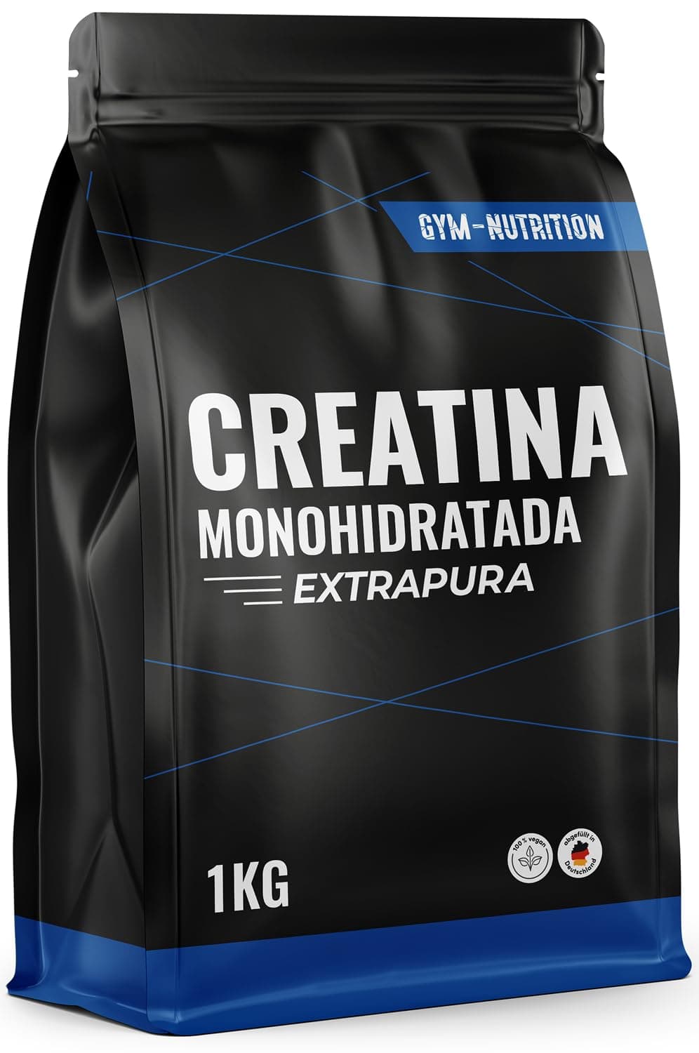 Creatina Monohidratada 1KG - Polvo 100% Vegano - Creatina Monohidrato Sin Sabor con Inulina - Alta Pureza - Producido en Alemania - Creatine Monohydrate Powder