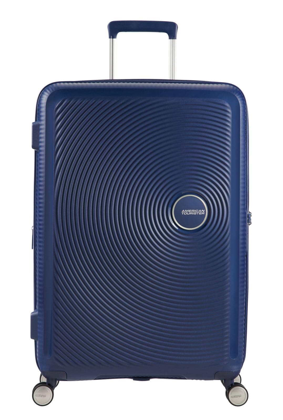 American Tourister Soundbox - Valise Spinner L Extensible, 77 cm, 97/110 L, Bleu (Midnight Navy)
