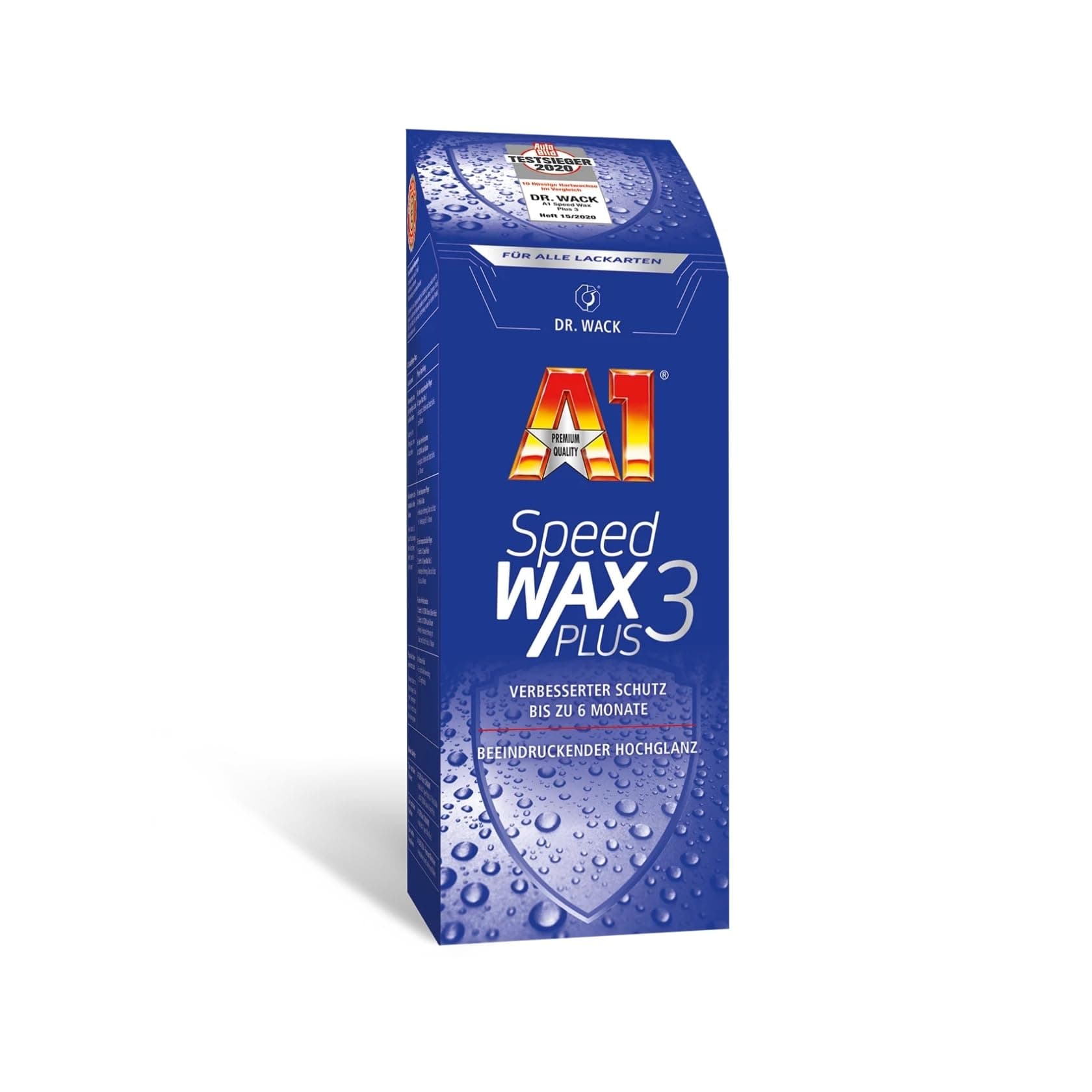 DR. WACK - A1 Speed Wax Plus 3 500 ml - Autowachs mit Wasserabperl-Effekt - Besserer Schutz & Glanz durch Carnauba-Booster-Technologie - Auto-Lackversiegelung - für alle Lacke - Hochwertige Autopflege