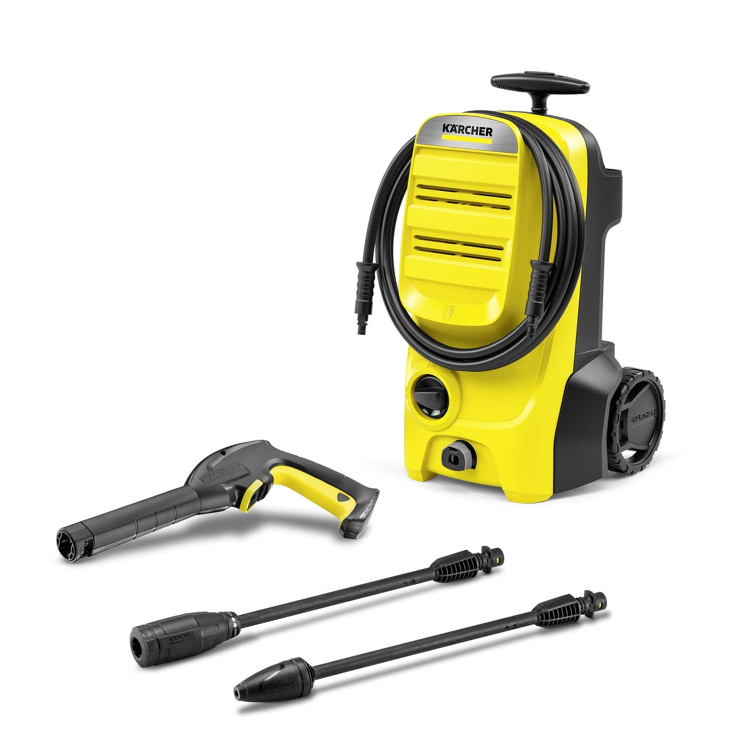Kärcher Idropulitrice K 4 Classic, Pressione max. 130 bar, Portata 420 l/h, Area di lavoro 30 m²/h, Avvolgitubo integrato, Pistola ad Alta Pressione, Lancia, Ugello Rotante