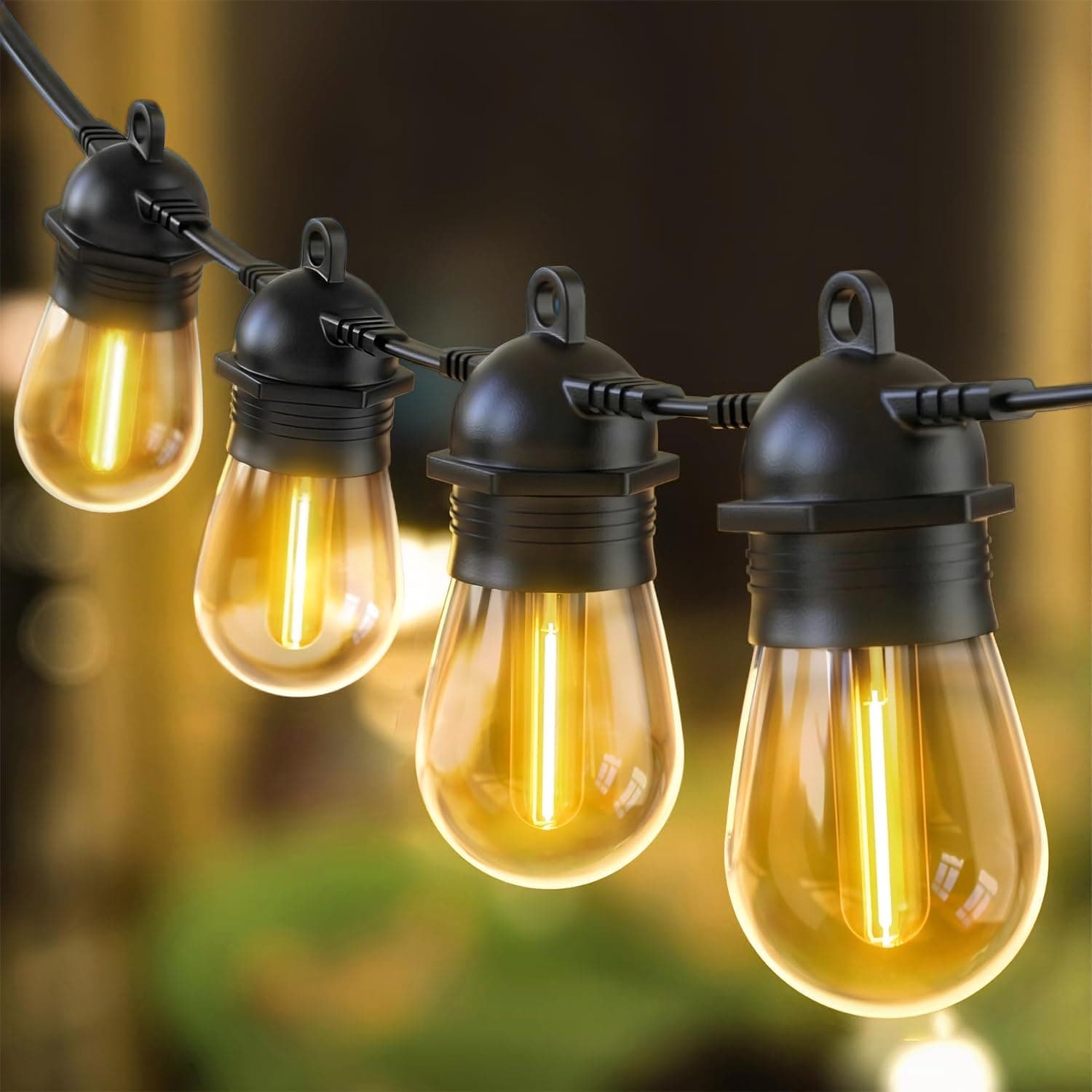 Quntis IP65 Guirlande Guinguette Extérieure Etanche Connectable, 16M 15 Ampoules S14 LED Guirlande Lumineuse Exterieure, Décoration Eté Mariage Jardin Patio Terrasse Pergola Blanc Chaud