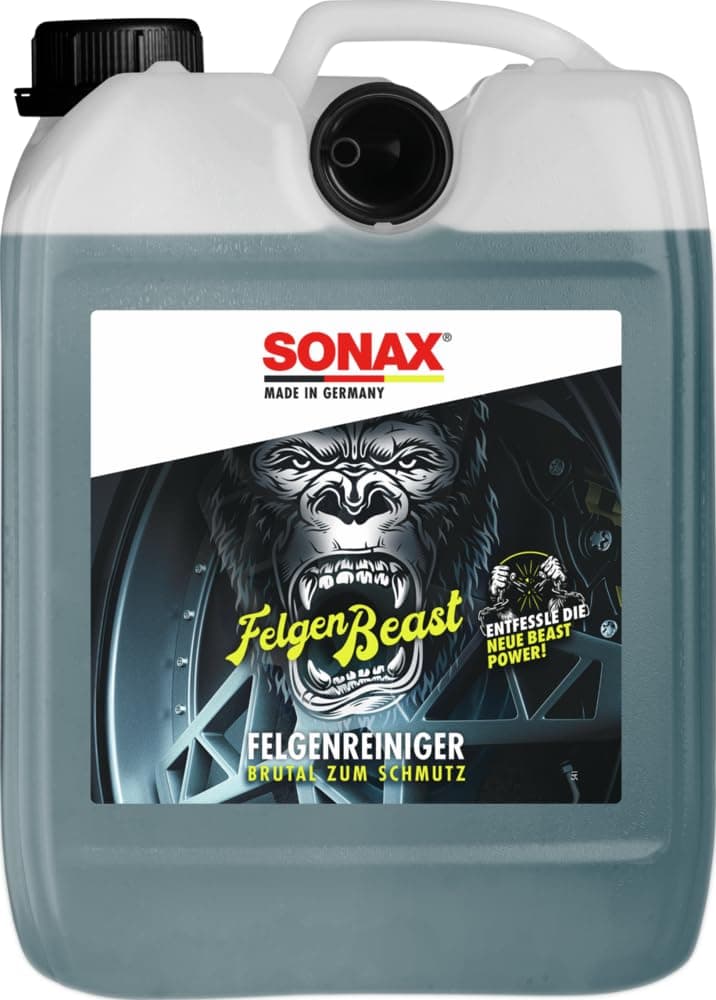 SONAX FelgenBeast (5 Liter) Felgenreiniger für alle polierten, verchromten und matten Stahl- & Leichtmetallfelgen | Art-Nr. 04335000