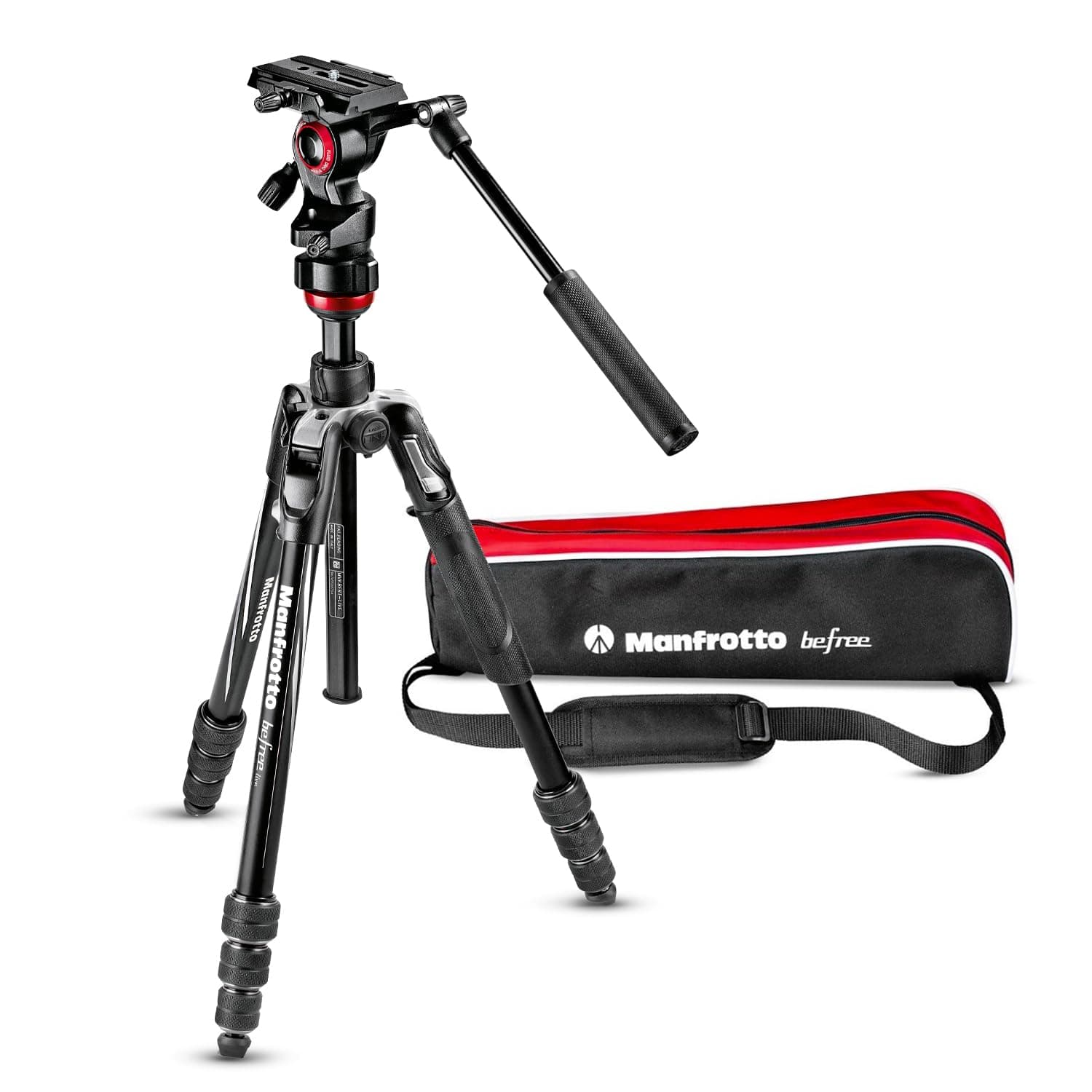 Manfrotto Befree Live Twist, Trépied de Voyage en Aluminium avec Fermeture à Visser, Stabilisateur pour Appareils Video, Compacts, Reflex Numérique, Hybride,sans Miroir, Caméras Vidéo