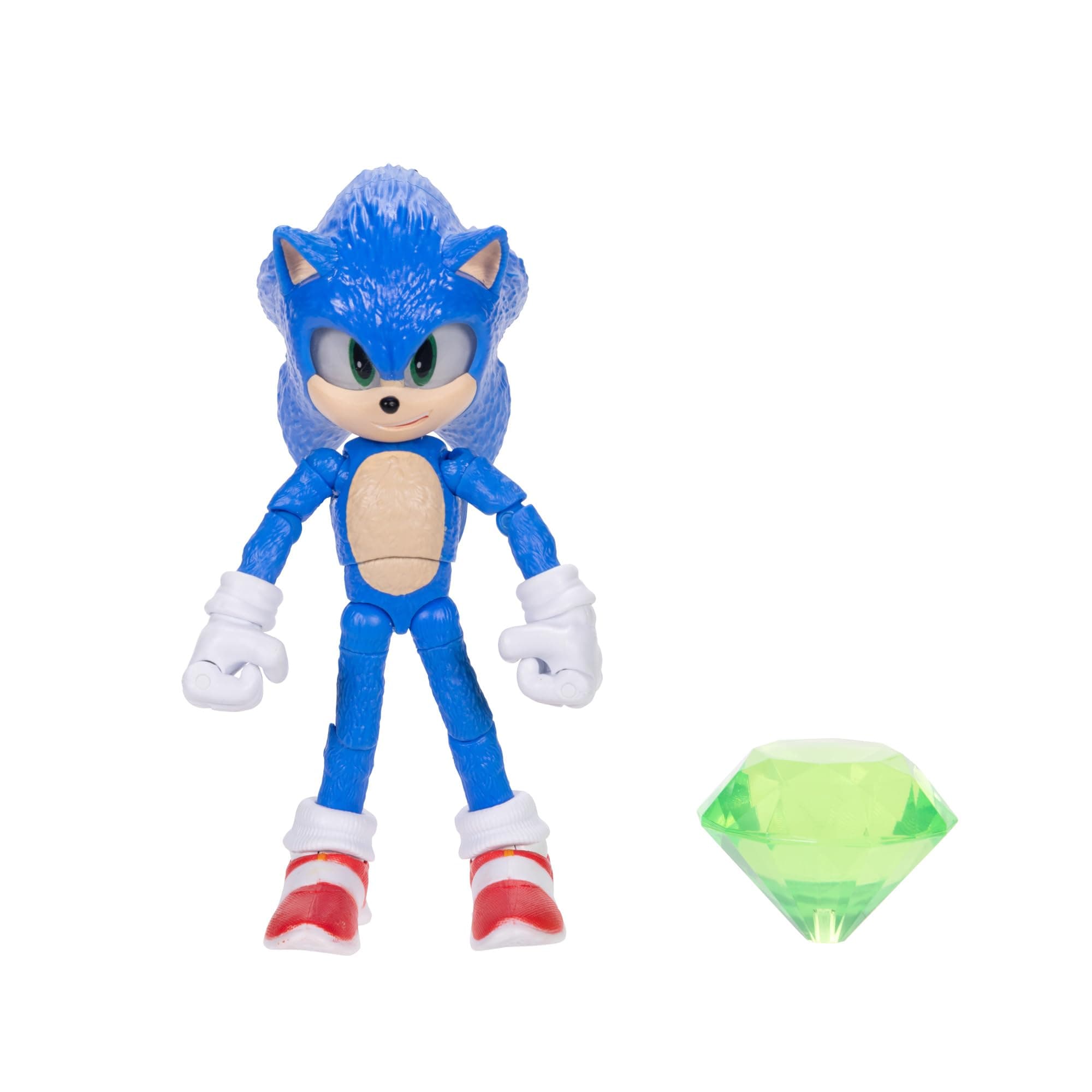 Sonic 3 Le Film | Figurine Articulée Sonic avec Émeraude | 12,7 cm | 20 Articulations | Jouets Collection Jeux Vidéo| Figurine de Jeu ou Collection | Idée Cadeau Enfant 3 Ans +