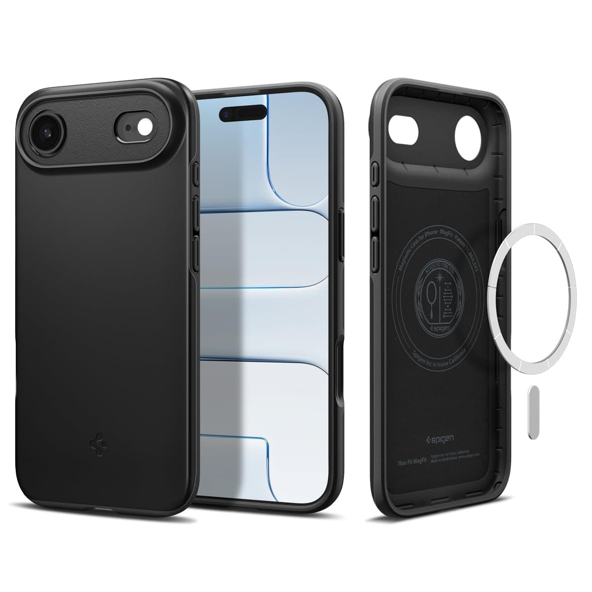 Spigen iPhone Air Hülle [Militärgeprüfter Schutz] Thin Fit MagFit Case Handyhülle Slim Kompatibel mit MagSafe –Schwarz