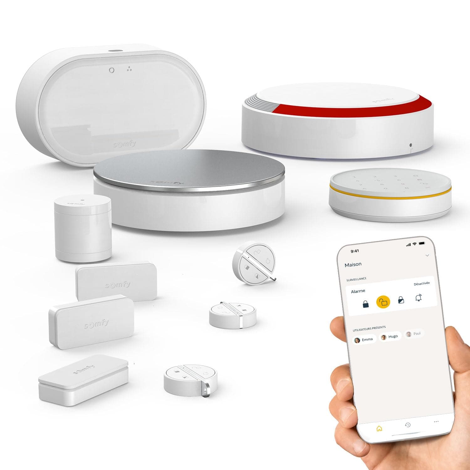 Somfy 1875255 - Home Alarm Advanced Plus, Alarme Maison connectée avec détection Avant Intrusion, Compatible avec Alexa, Google et Tahoma, Télésurveillance en Option sans Engagement, Made in France