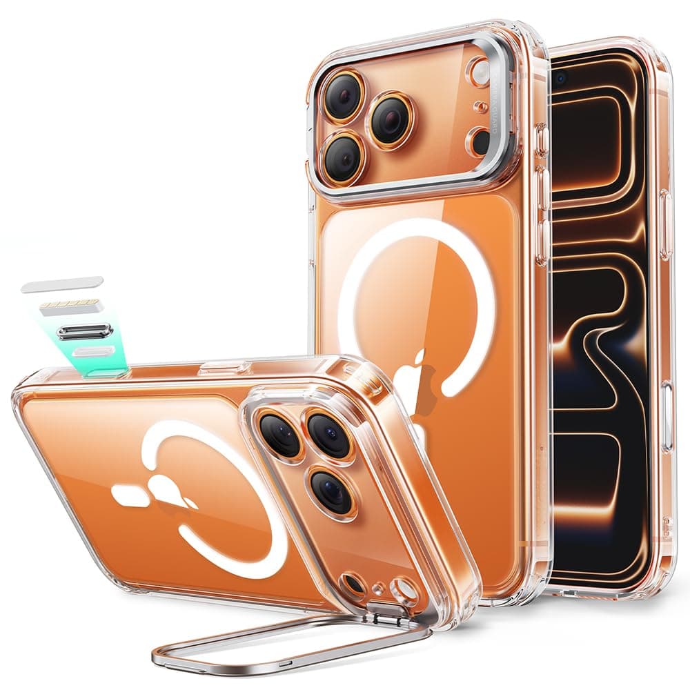 ESR für iPhone 17 Pro Hülle, Kamerasteuerung, kompatibel mit MagSafe, Militärnorm Schutzhülle, integrierter Versteck Ständer Handy Case, Kratzfeste Rückseite, Classic Serie, Klar