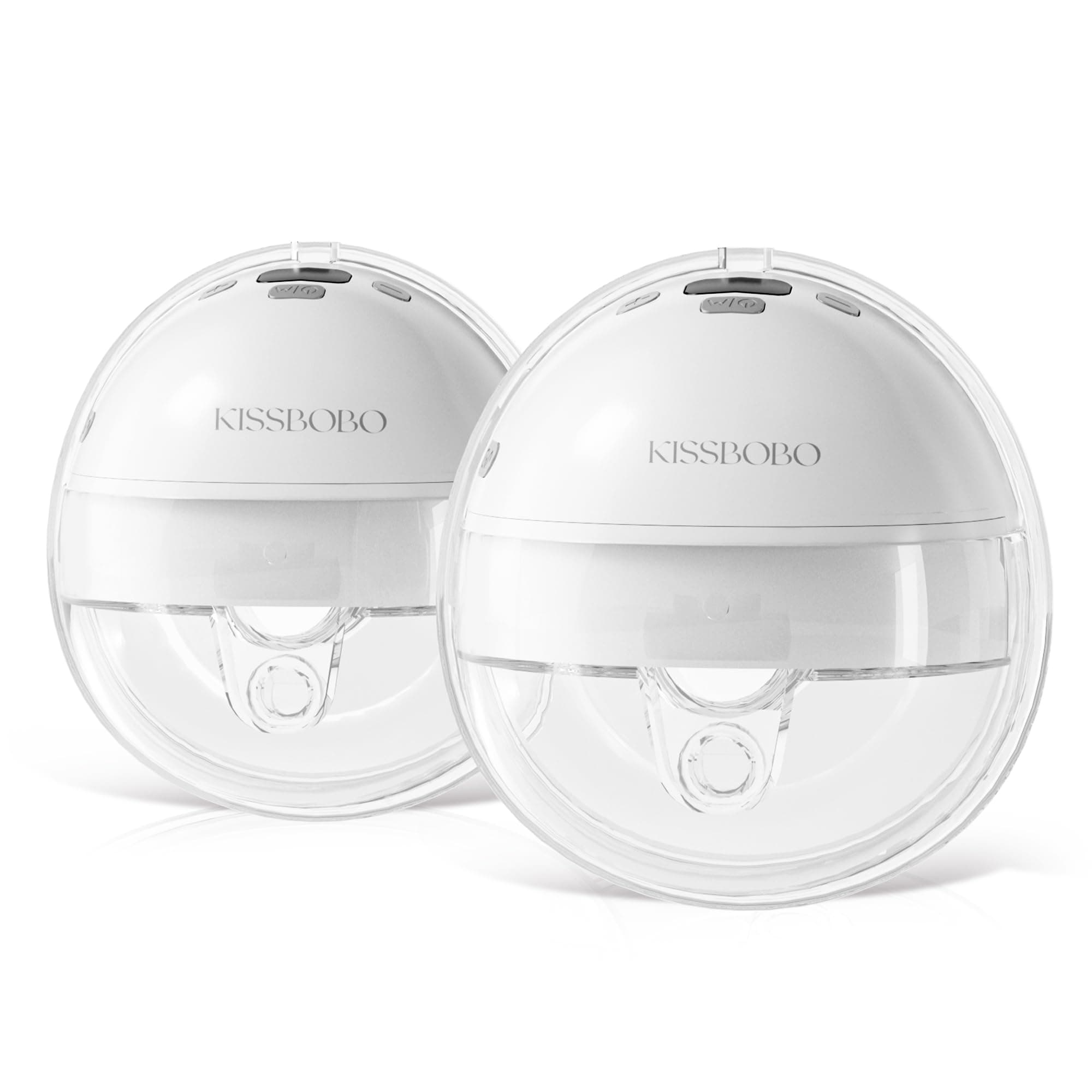 KISSBOBO K6 Sacaleches Electricos Doble,320mmHg Fuerte Succión,4 Modos 19 Niveles Extractor de Leche Materna,con Función Memoria,para Lactancia Cómoda y Eficiente,Portátil y Sin Manos(Blanco 2 Piezas)