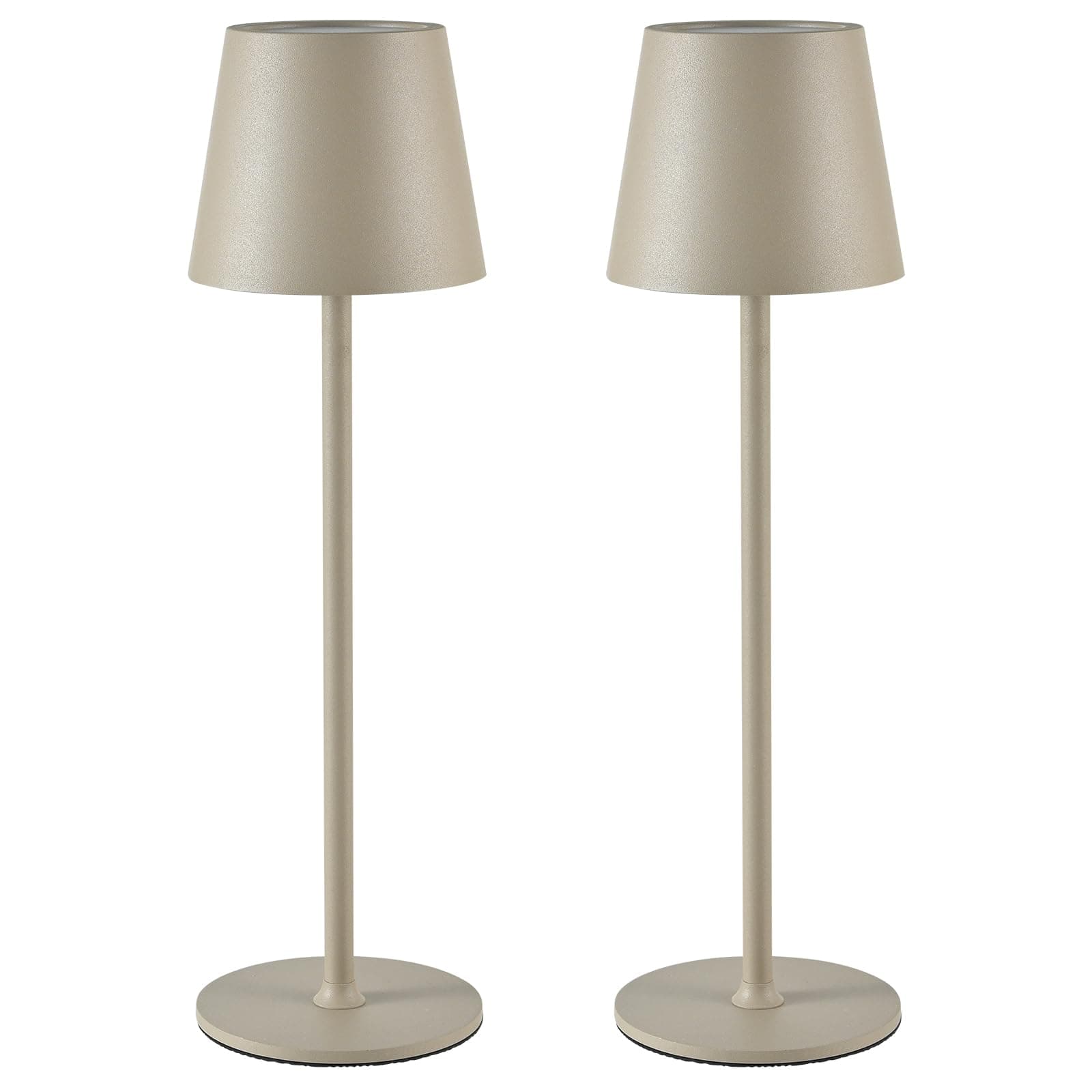 2 lampade dimmerabili LED da tavolo senza fili, ricaricabili, luce calda 3000 K, lampada da tavolo per interni ed esterni, con USB-C, alluminio, IP54, impermeabile, colore nero