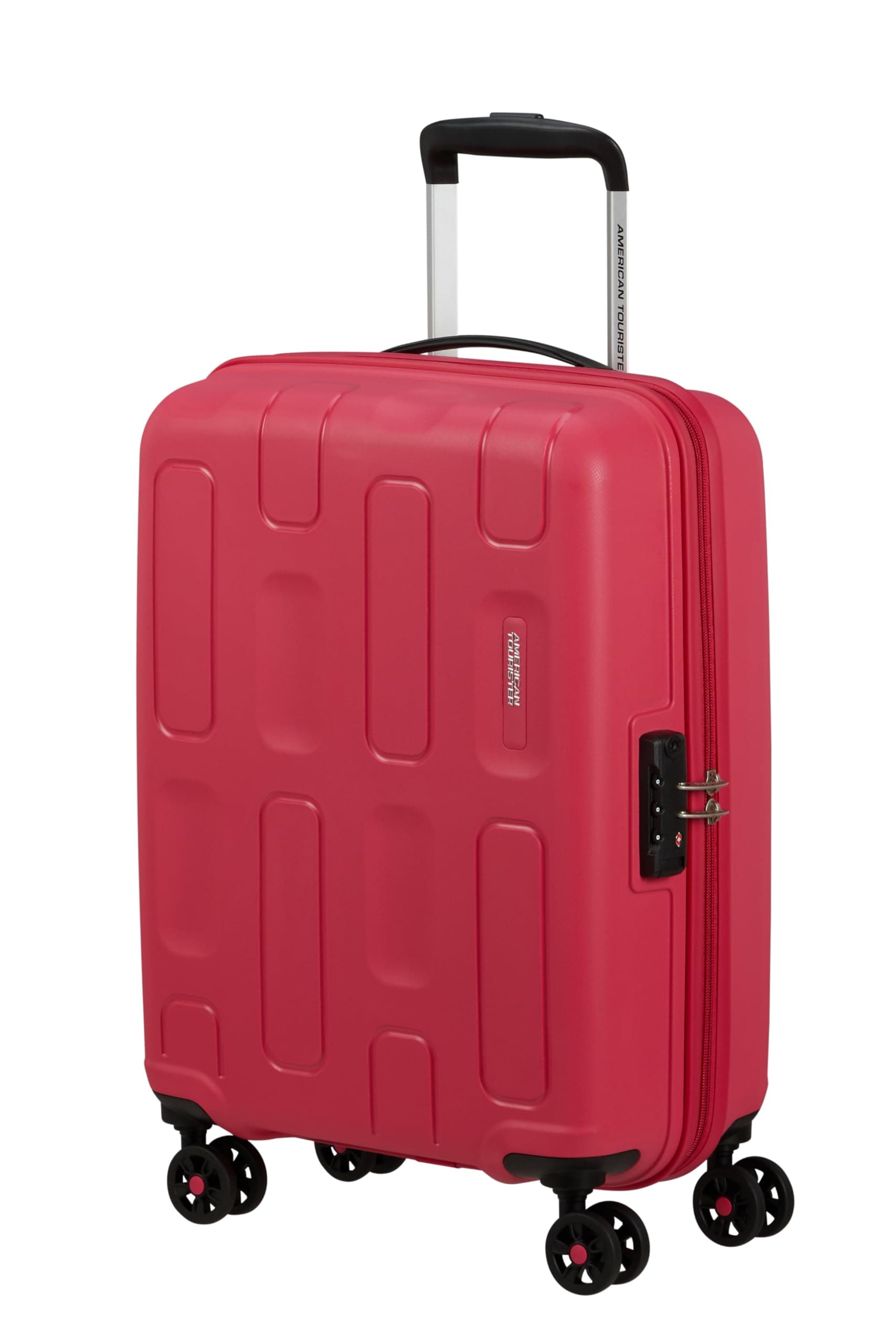 American Tourister Ellipso - Maleta de Mano 55 x 40 x 20 cm - Carrito de Cabina rígido para la mayoría de Las compañías aéreas, Incluidas Ryanair y easyJet, 4 Ruedas, Cierre TSA, Ligero, 32 L, Rosa