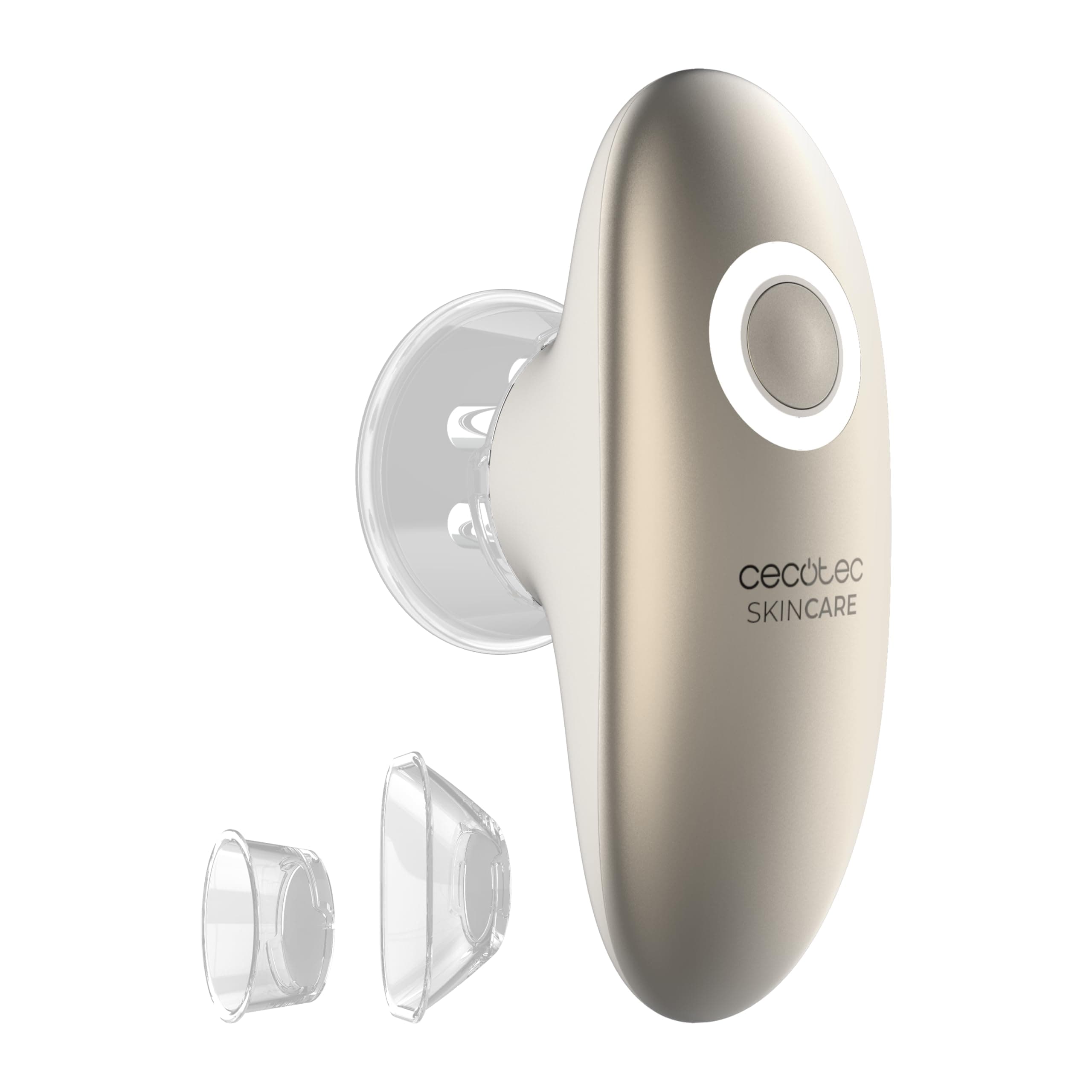 Cecotec Masseur Corporel Anti-Cellulite SkinCare Push Up Suction. 3 Modes : EMS, Corps et Visage, Fonction Succion, Lumière Rouge, 2 Têtes, 3 Intensités, Autonomie 60 mins, Arrêt Automatique