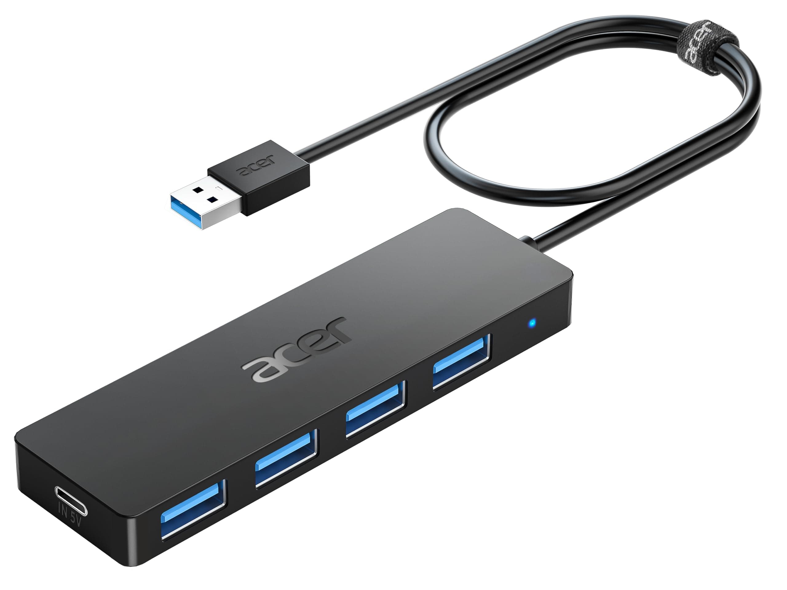 acer Hub USB 3.0 avec 4 Ports USB 3.0, Adaptateur Multiport USB pour PC, MacBook Air, Mac Pro/Mini, iMac, Surface Pro, XPS, PS4, Disque Dur Mobile, clés USB et Plus (60cm)