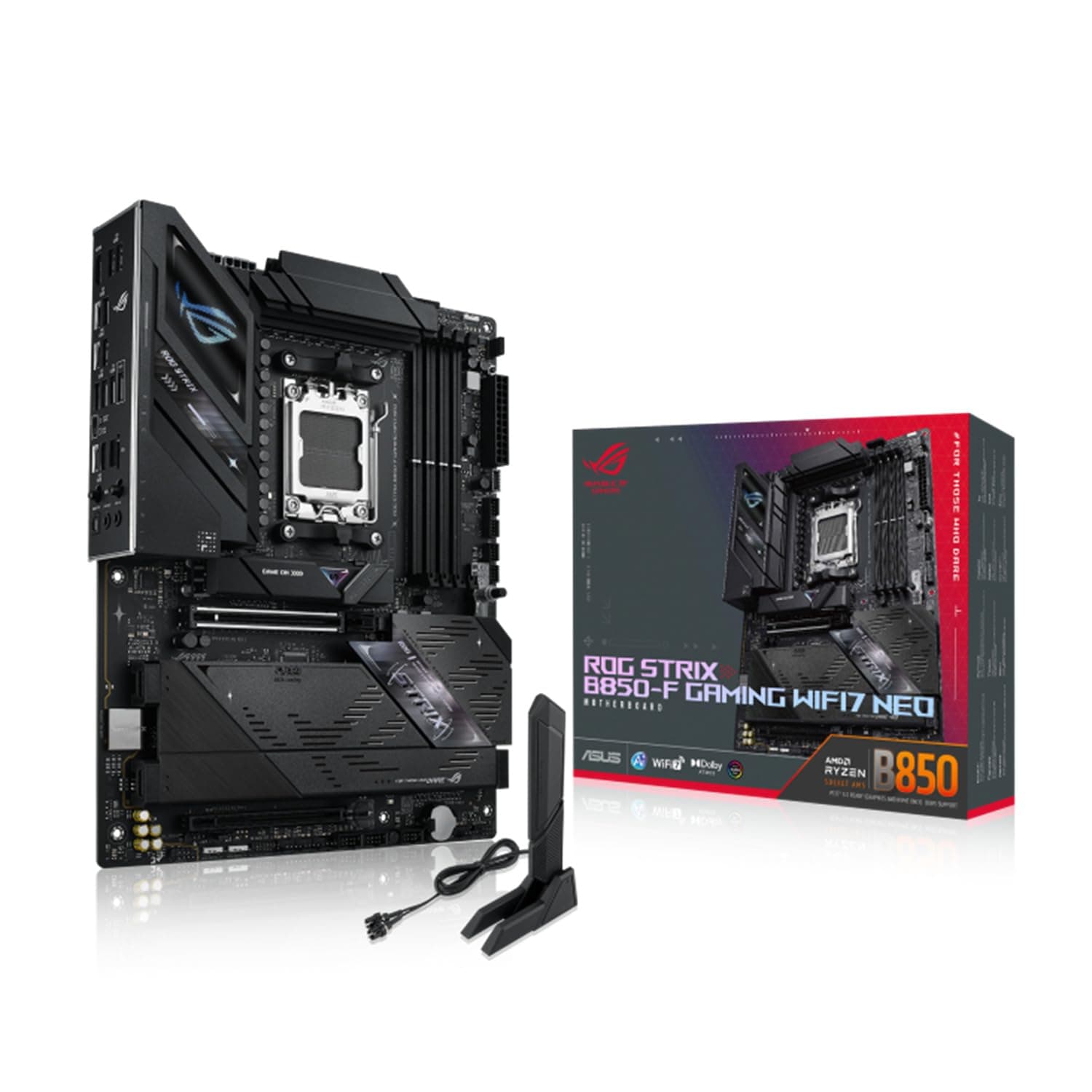 ASUS ROG Strix B850-F Gaming WiFi7 Neo, Scheda Madre AMD ATX, 16+2+2 Fasi di Alimentazione, Slot DDR5, PCIe 5.0, 4 slot M.2, Porta USB-C da 20Gbps, WiFi 7, Realtek 5G, Aura Sync RGB