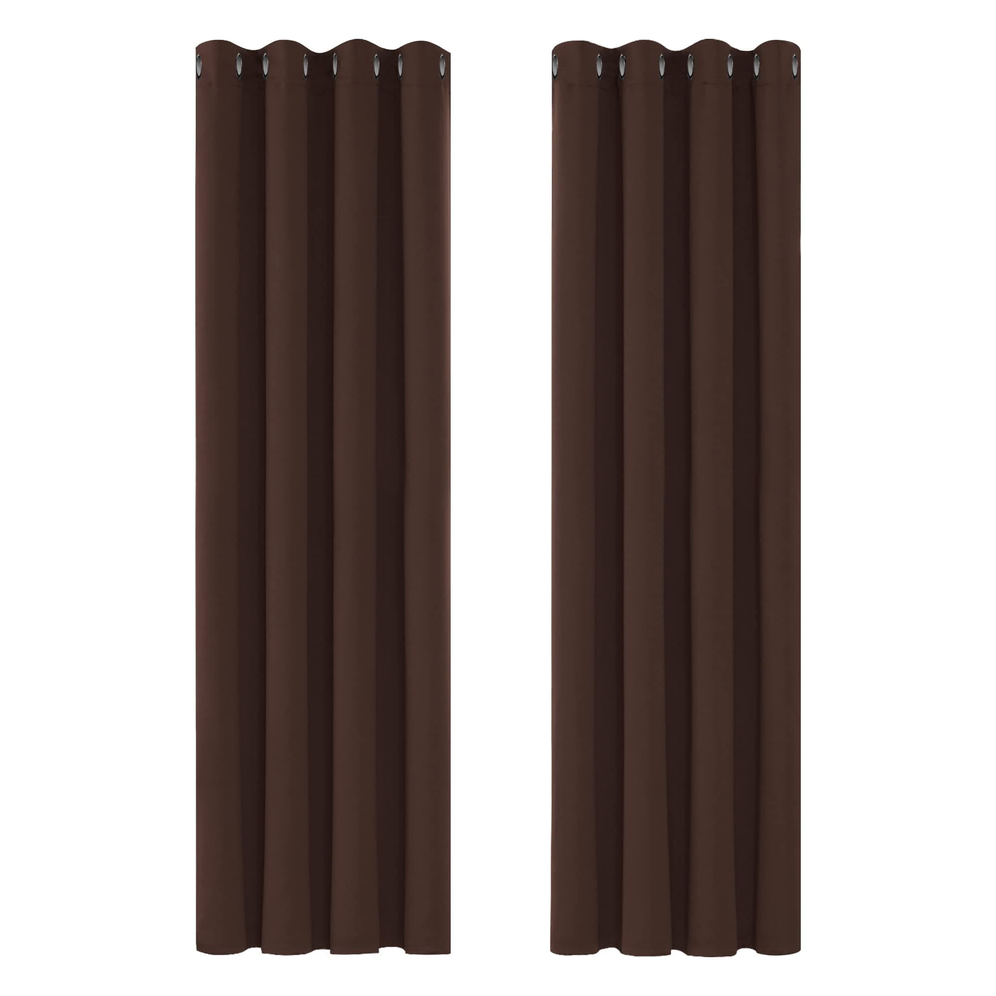Deconovo Rideaux Occultants Isolant Thermique Anti Froid, Rideaux pour Chambre Garçon, Design Moderne à Oeillets, 140x200 CM (Largeur x Hauteur), Chocolat, 2 Pièces
