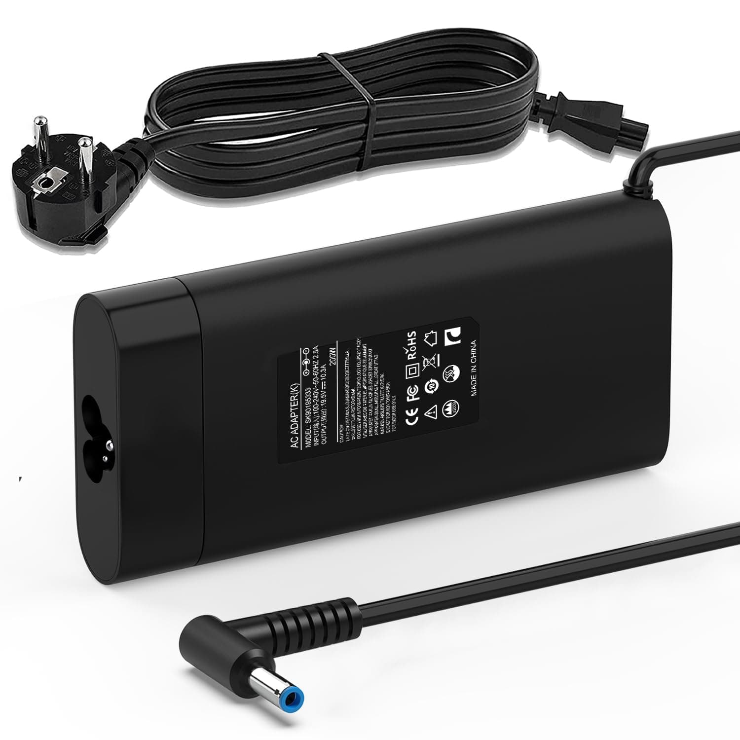 200W 19,5V 10,3A Chargeur pour HP Pavilion Gaming 15 16 17, Omen 15 17, Victus 15 16, Zbook 15 17 G3 G4 G5 G6 G7, TPN-LA21 TPN-CA03 TPN-DA10 ADP-200HB B Alimentation HP PC Portable Adaptateur